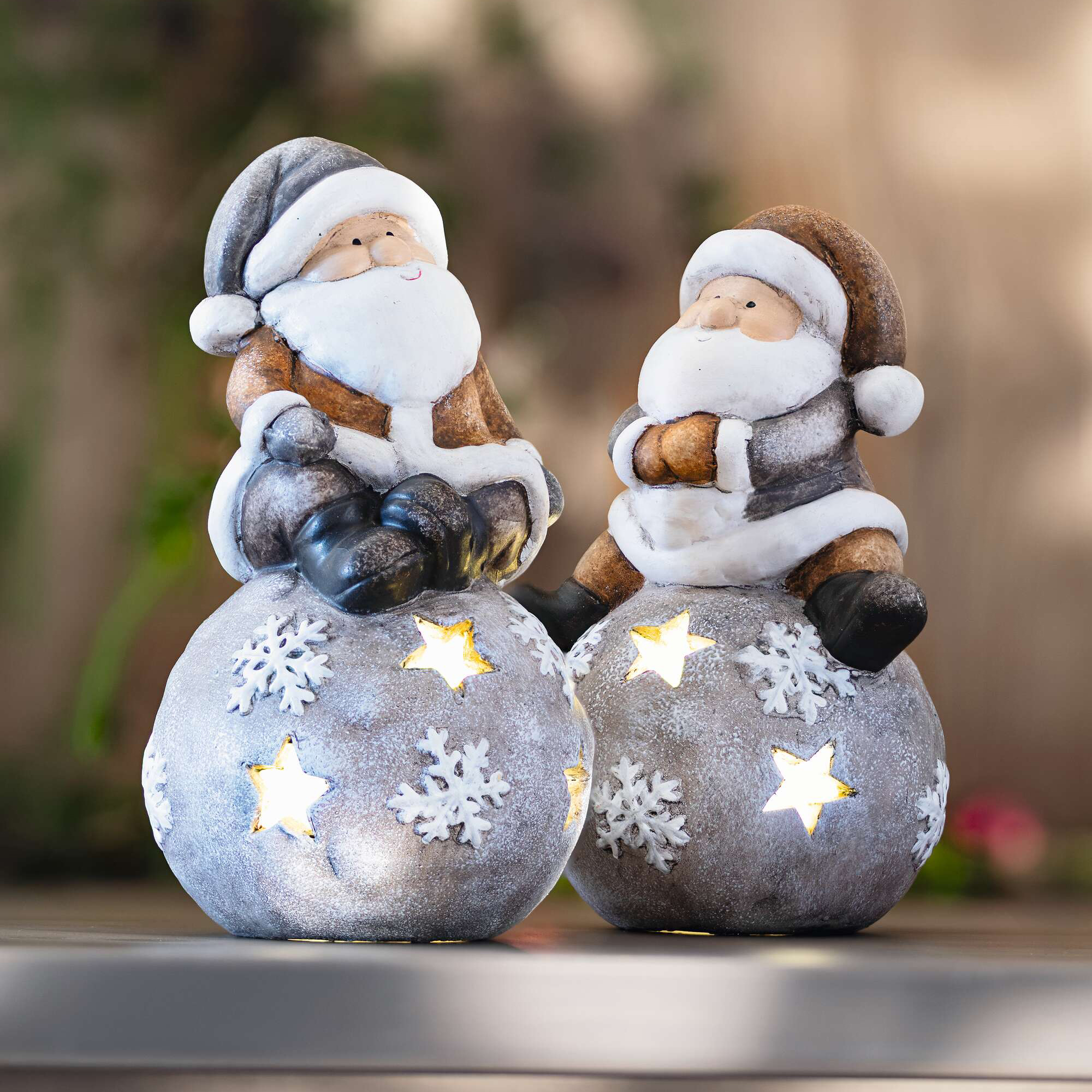 Santa "LED-Kugel", 2er Set  im Frank Flechtwaren Online Shop kaufen