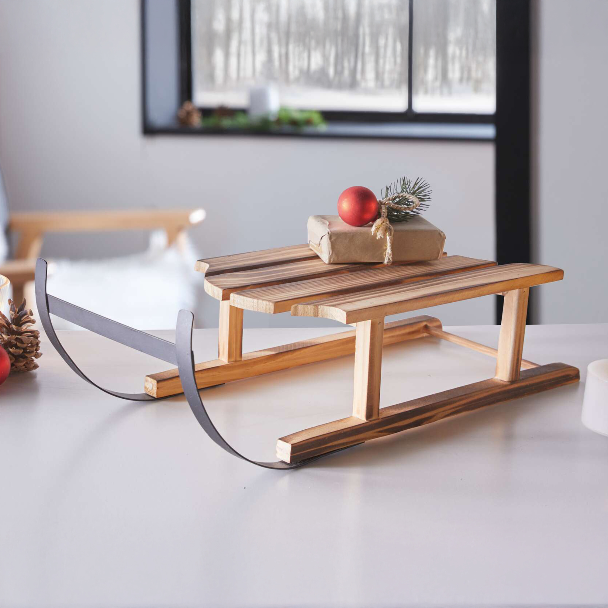 Dekoschlitten "Natur"  im Frank Flechtwaren Online Shop kaufen