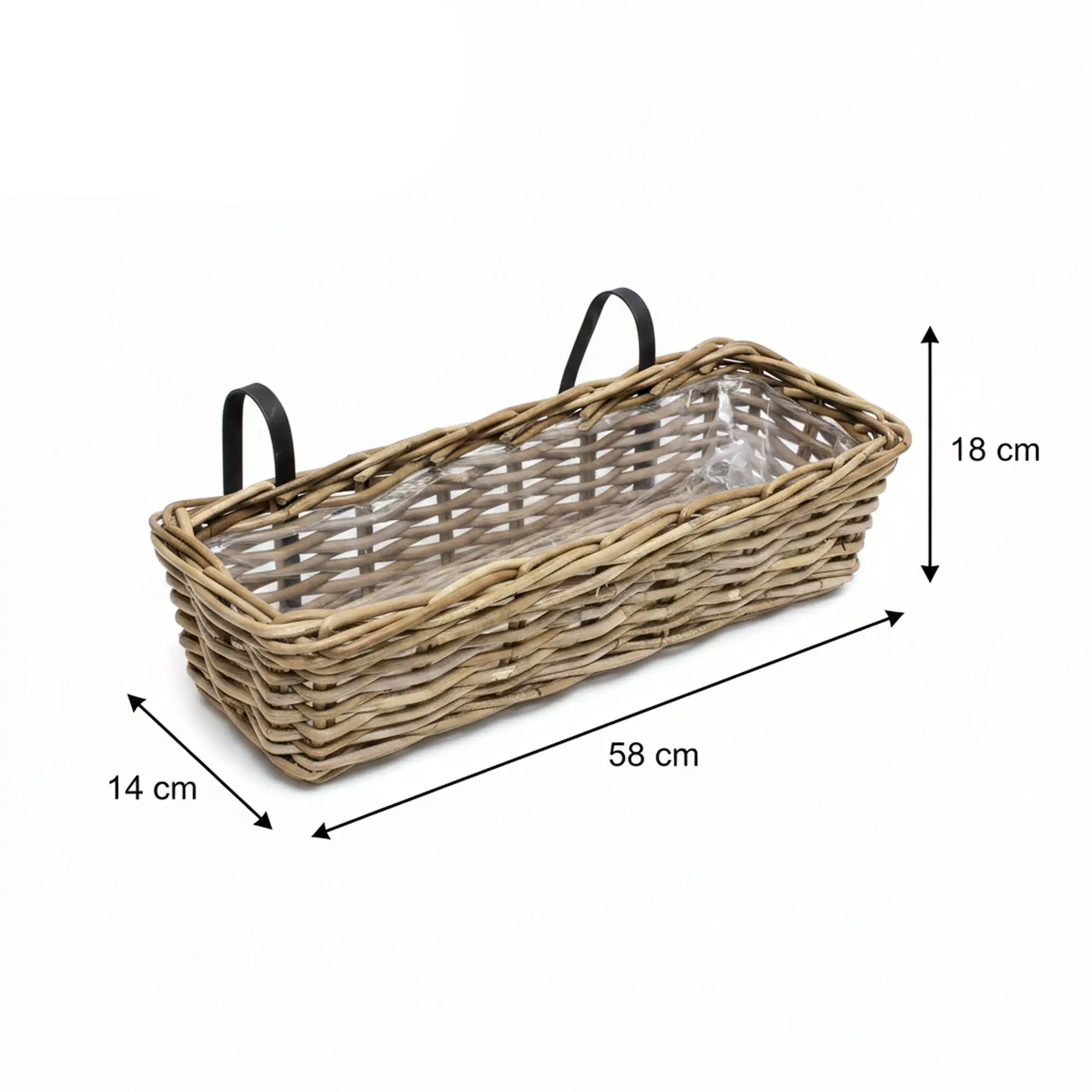 Balkonpflanzer "Rattan", groß  im Frank Flechtwaren Online Shop für Magie des Sommers kaufen