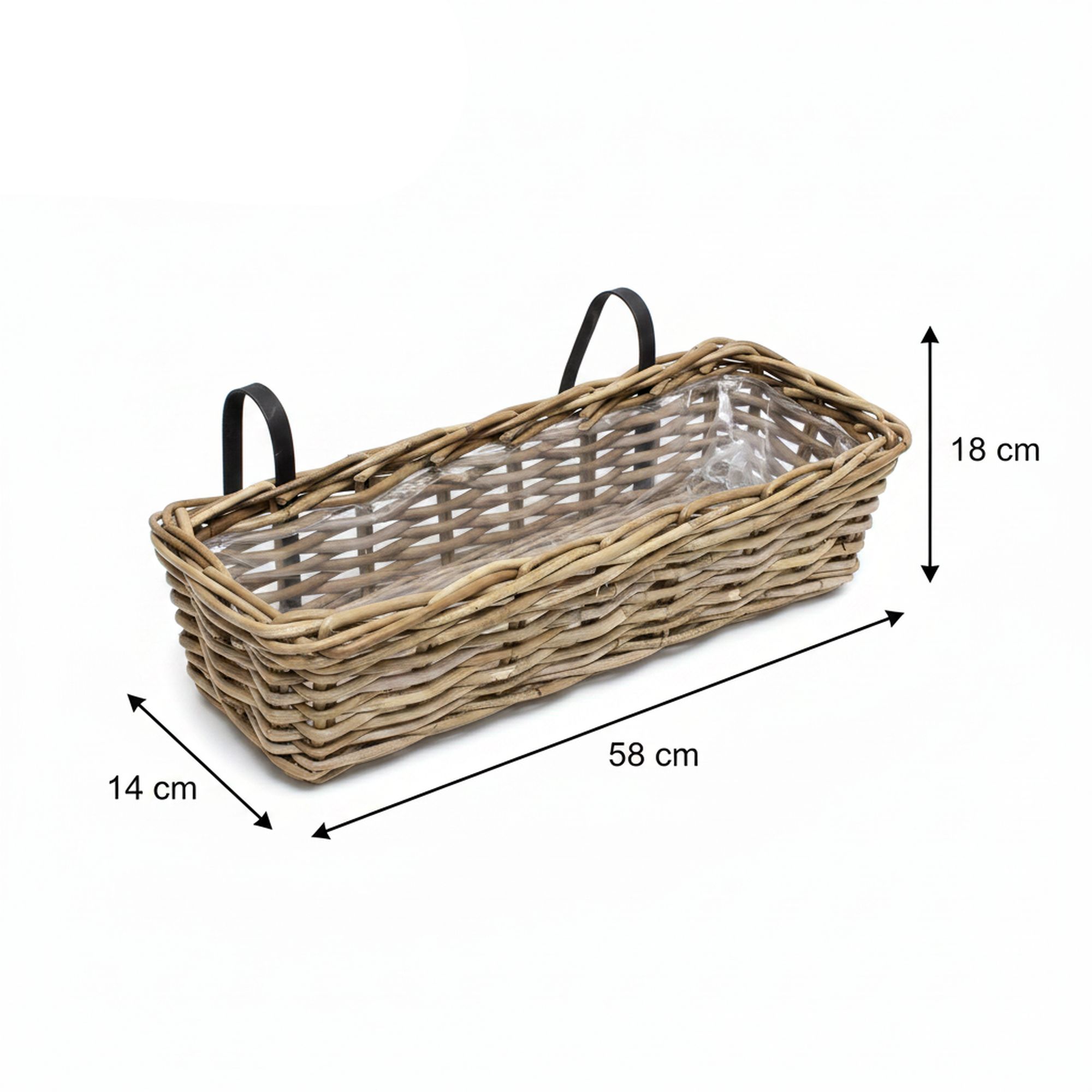 Balkonpflanzer "Rattan", groß  im Frank Flechtwaren Online Shop für Magie des Sommers kaufen