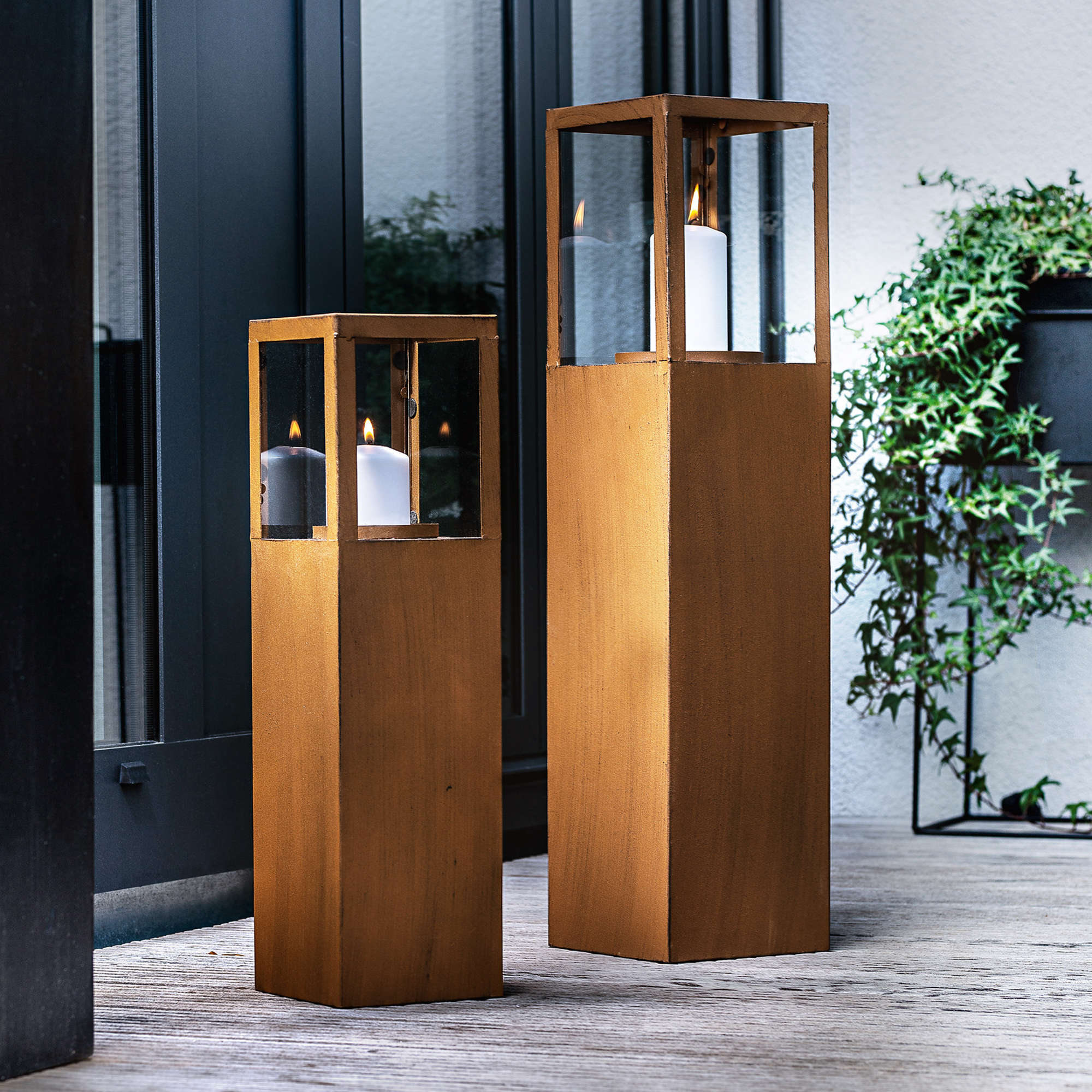 Windlichtsäule "Trend", 2er Set  im Frank Flechtwaren Online Shop kaufen