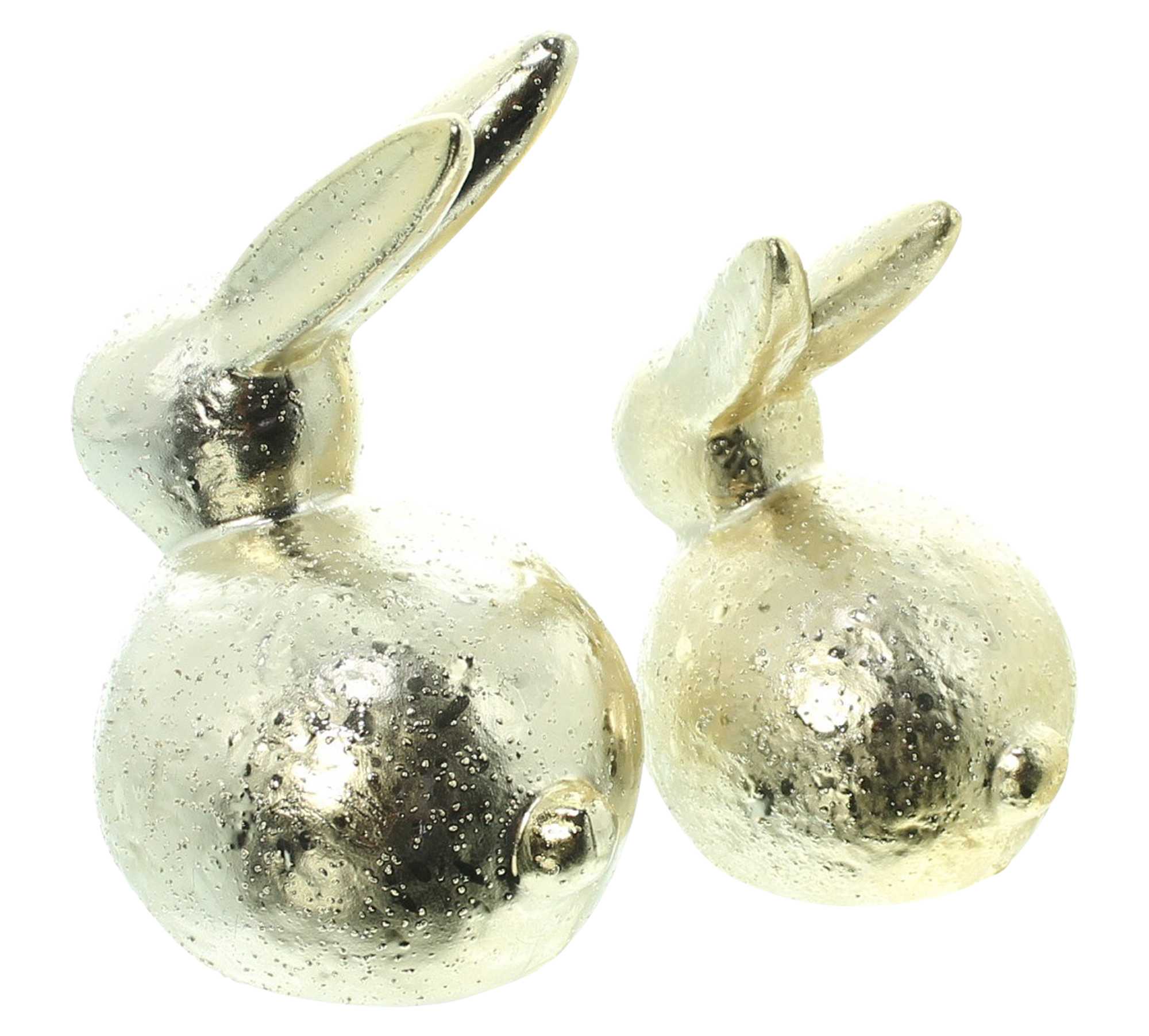 Hase "Gold", 2er Set  im Frank Flechtwaren Online Shop für Ostern kaufen