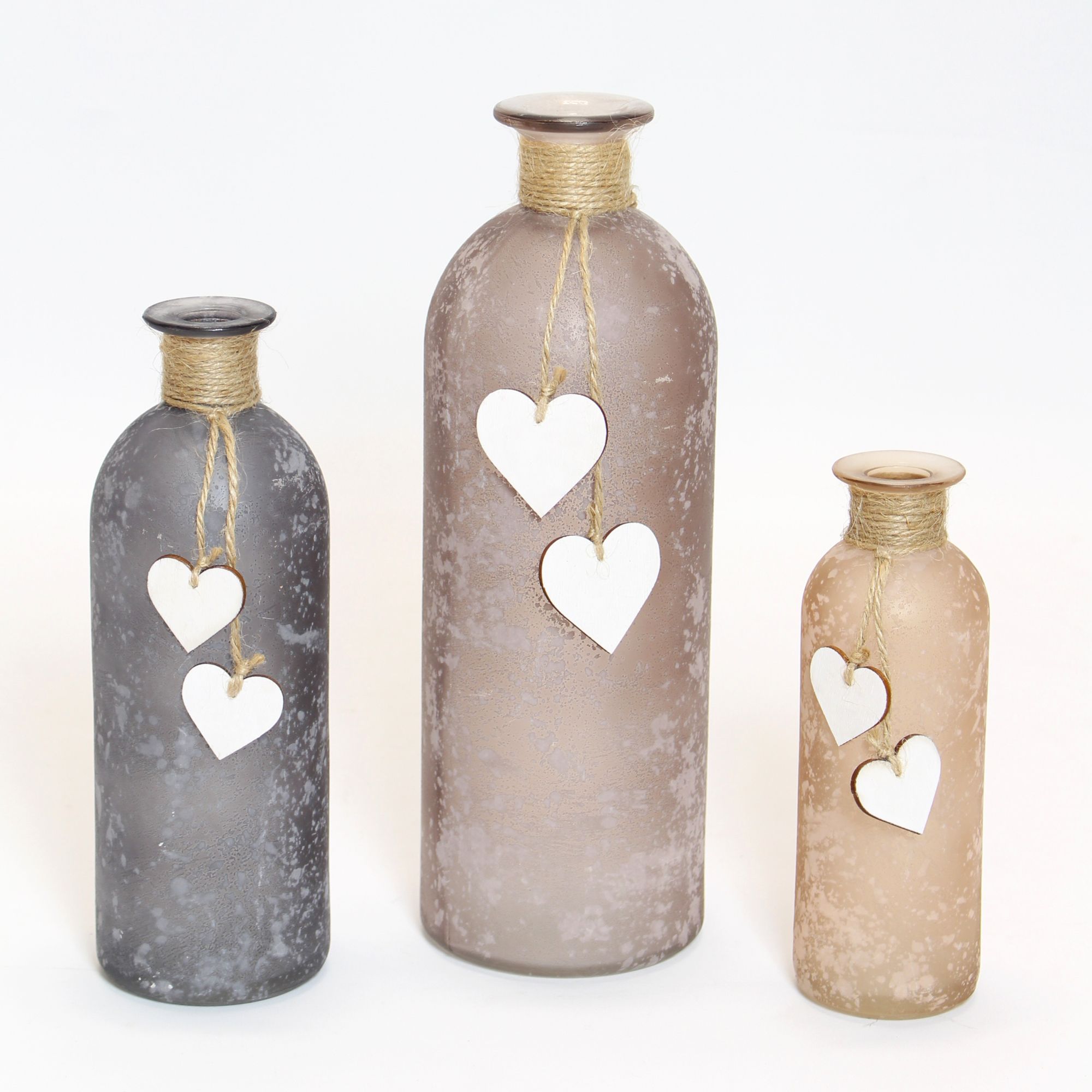 Dekovase "Herzchen", 3er Set im Frank Flechtwaren Online Shop für Dekovasen kaufen Dekovase "Herzchen", 3er Set im Frank Flechtwaren Online Shop für Dekovasen kaufen