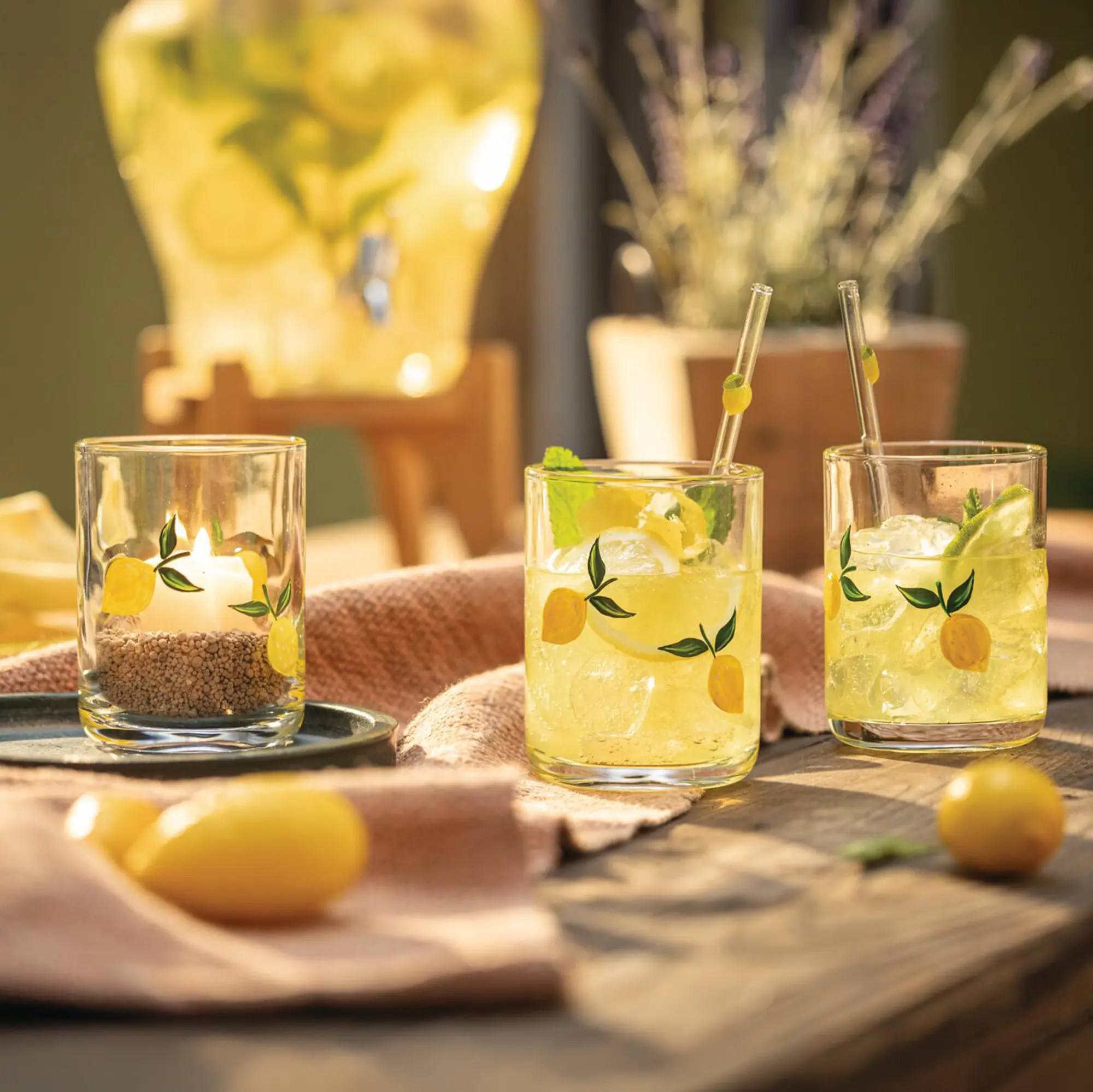 Glas "Zitrone", 2er Set  im Frank Flechtwaren Online Shop kaufen