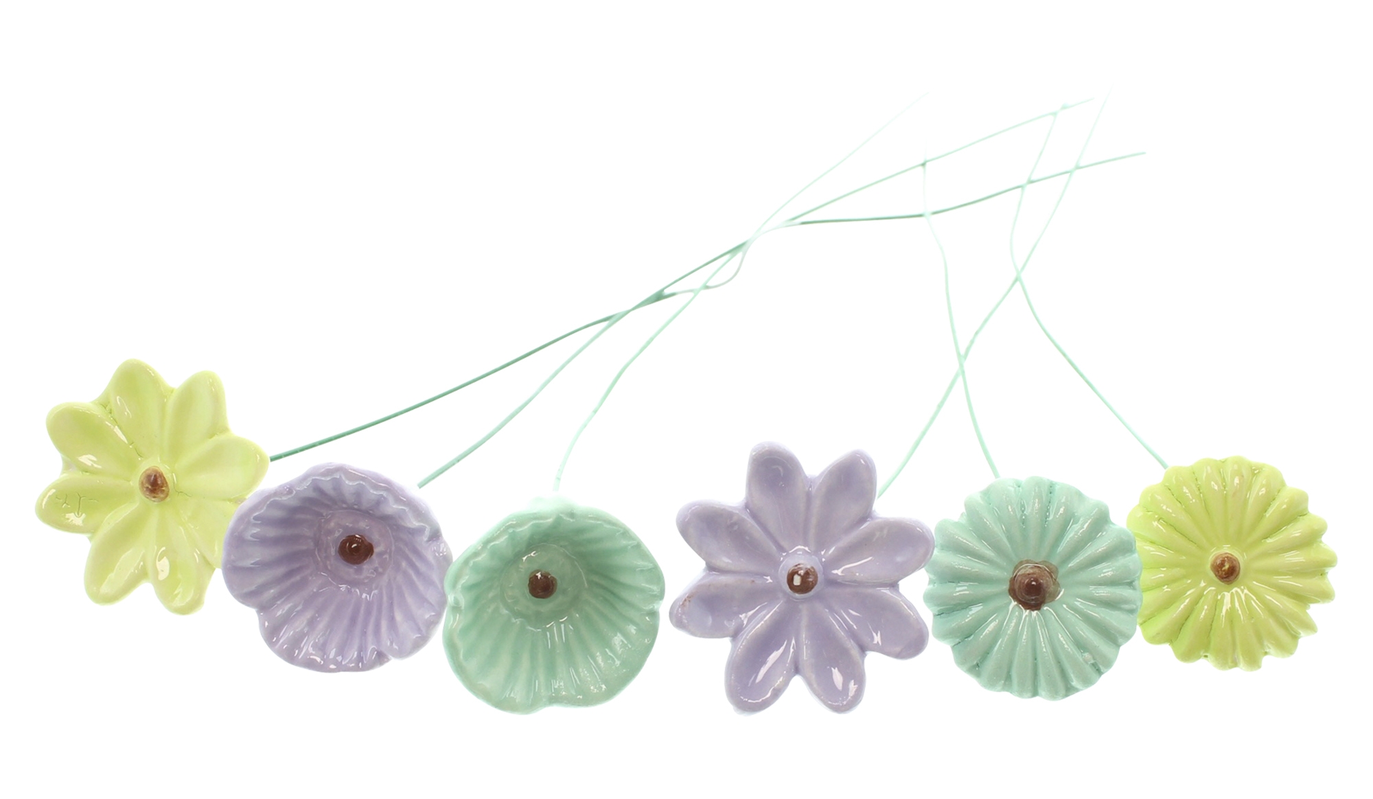 Blumenstecker "Pastellblüten", 6er Set  im Frank Flechtwaren Online Shop für Bunte Osterzeit kaufen