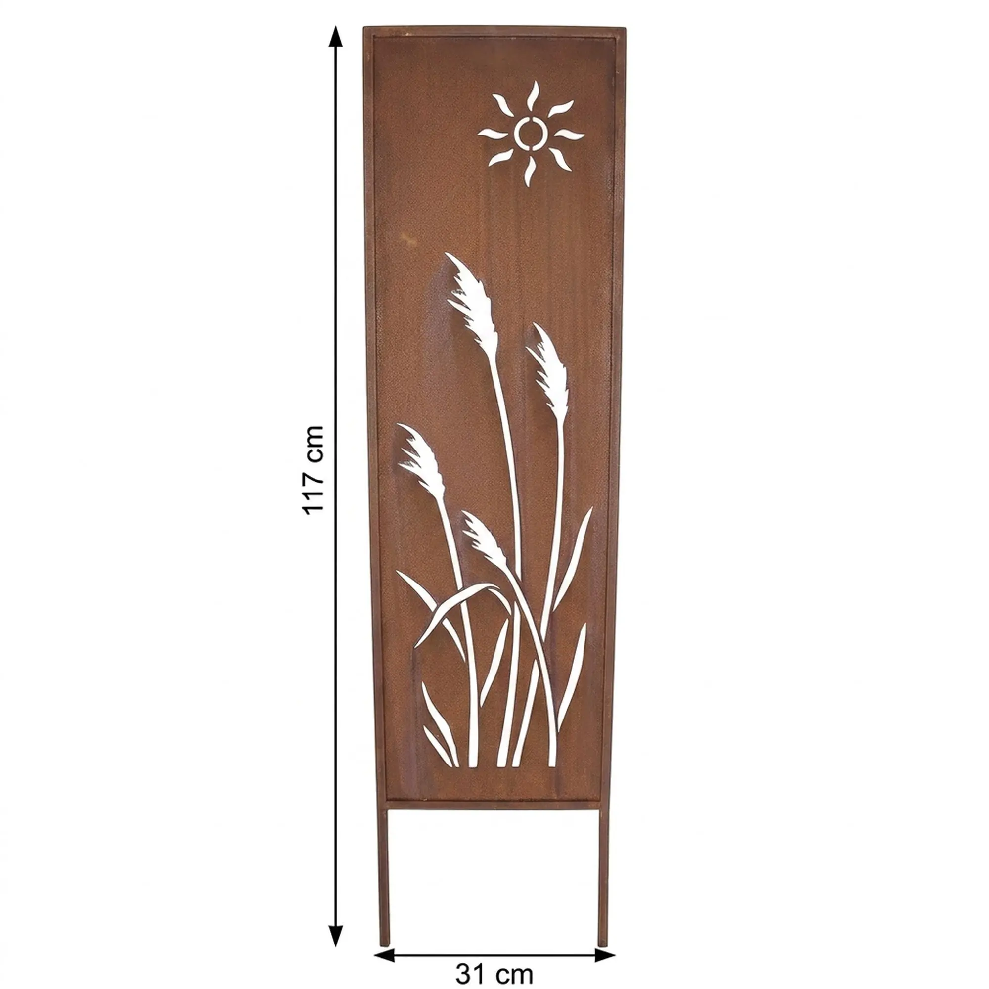 Gartenschild "Schilf"  im Frank Flechtwaren Online Shop für Rostdeko für Ihren Garten kaufen