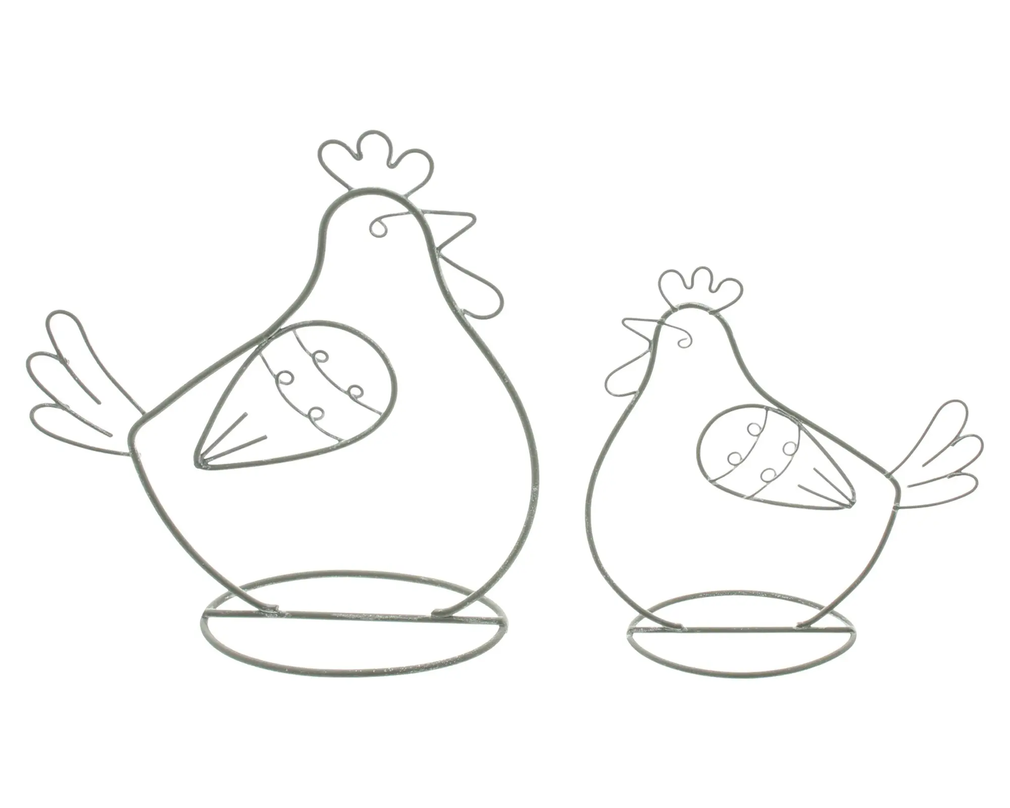 Metalldeko "Huhn", 2er Set  im Frank Flechtwaren Online Shop für Ostern kaufen