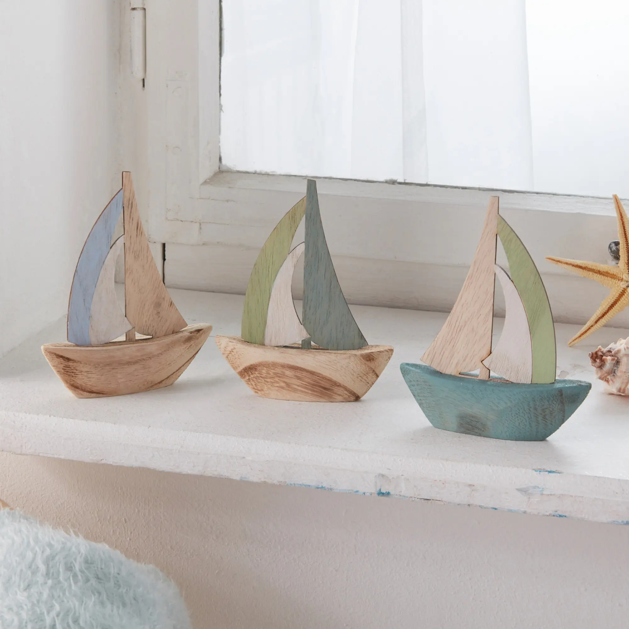 Segelboot "Ahoi", 3er Set  im Frank Flechtwaren Online Shop kaufen
