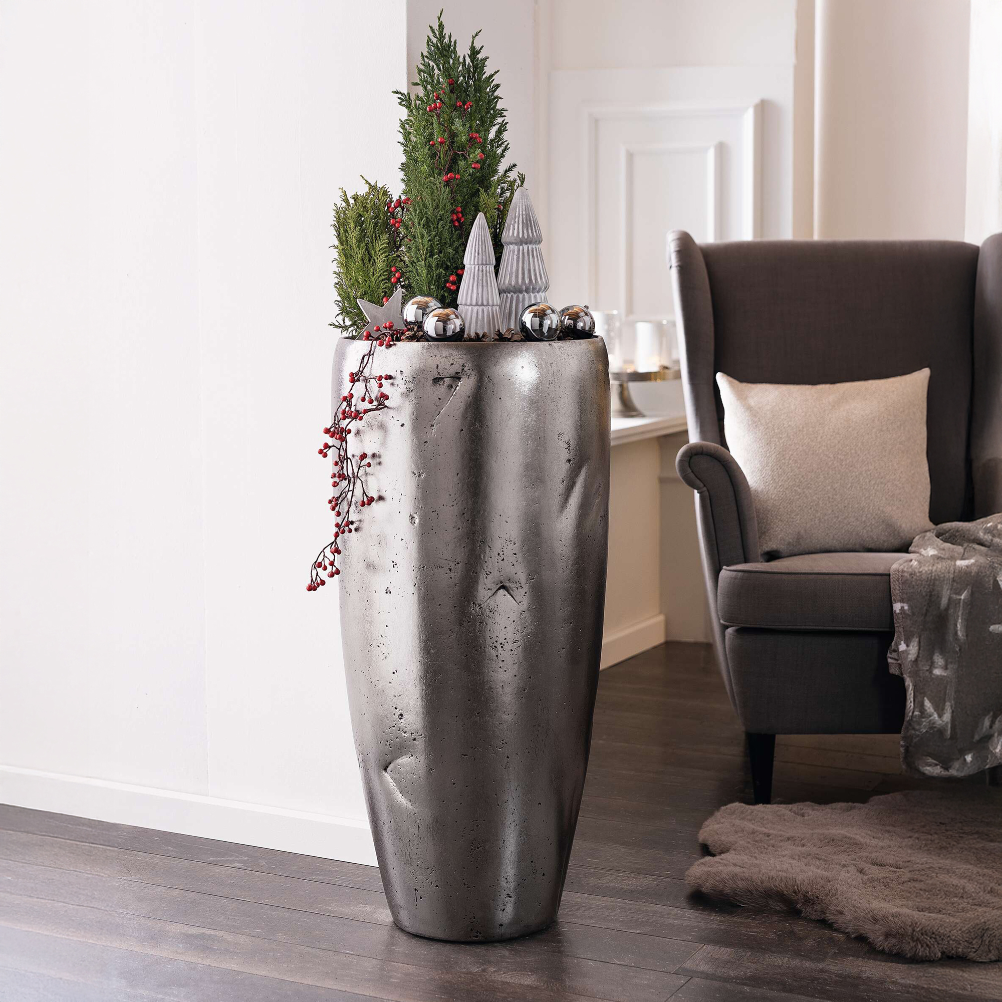 Übertopf "Edeloptik", hoch  im Frank Flechtwaren Online Shop kaufen