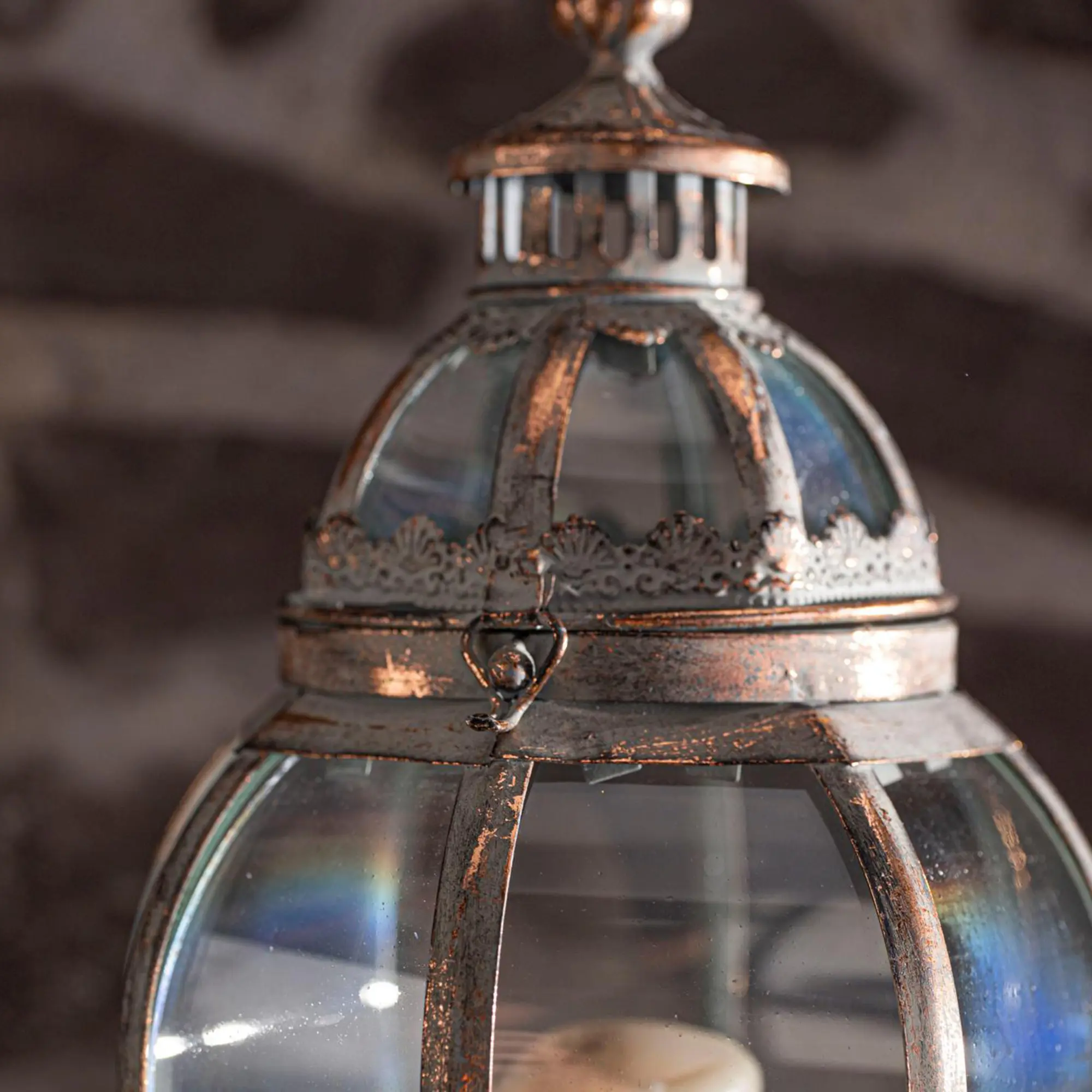 Hänge-Laterne "Metallic Vintage"  im Frank Flechtwaren Online Shop für Laternen kaufen