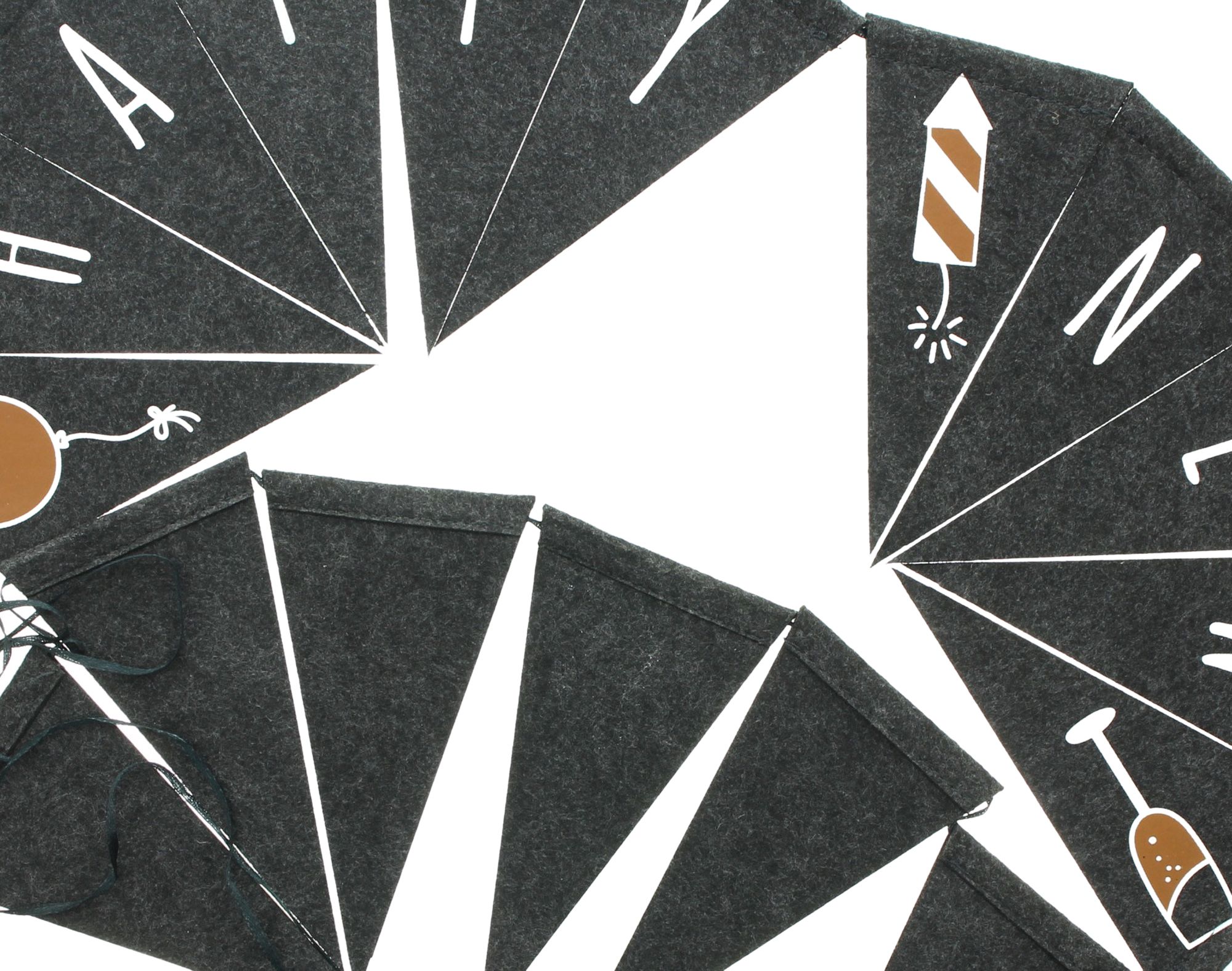 Filzgirlande "Happy New Year"  im Frank Flechtwaren Online Shop für Wanddeko kaufen