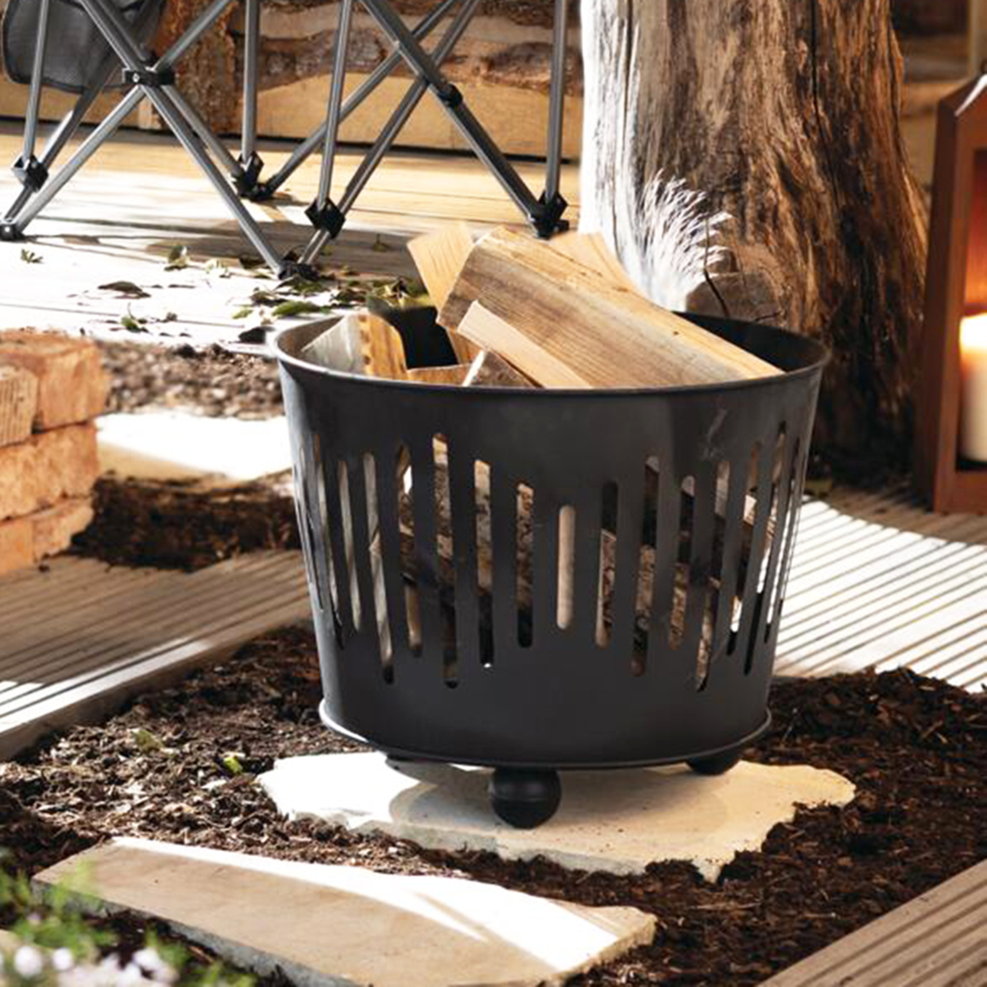 Feuerkorb "Black"  im Frank Flechtwaren Online Shop für Feuerschalen kaufen