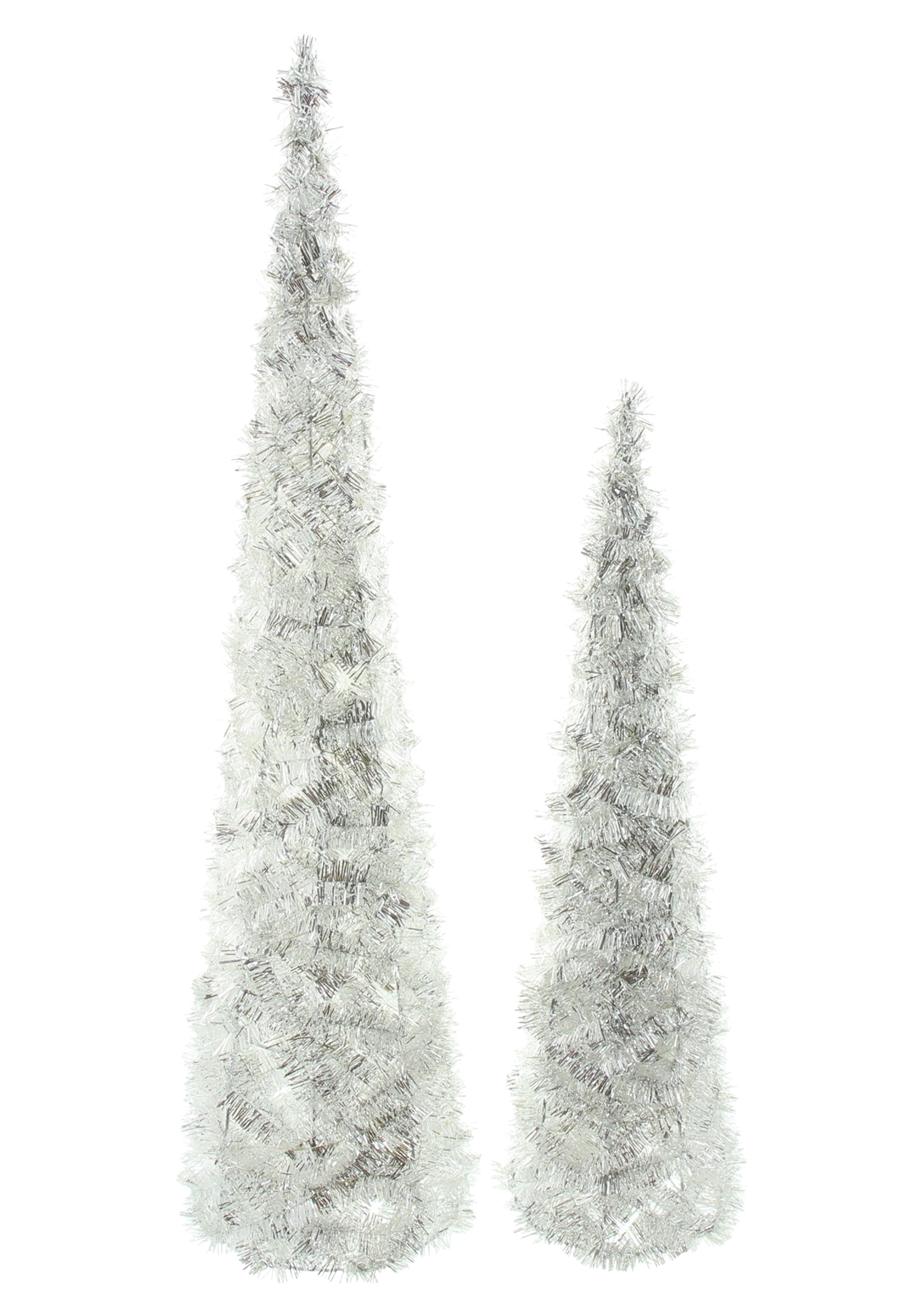 LED-Kegel "Silberglimmer", 2er Set  im Frank Flechtwaren Online Shop für LED-Deko kaufen