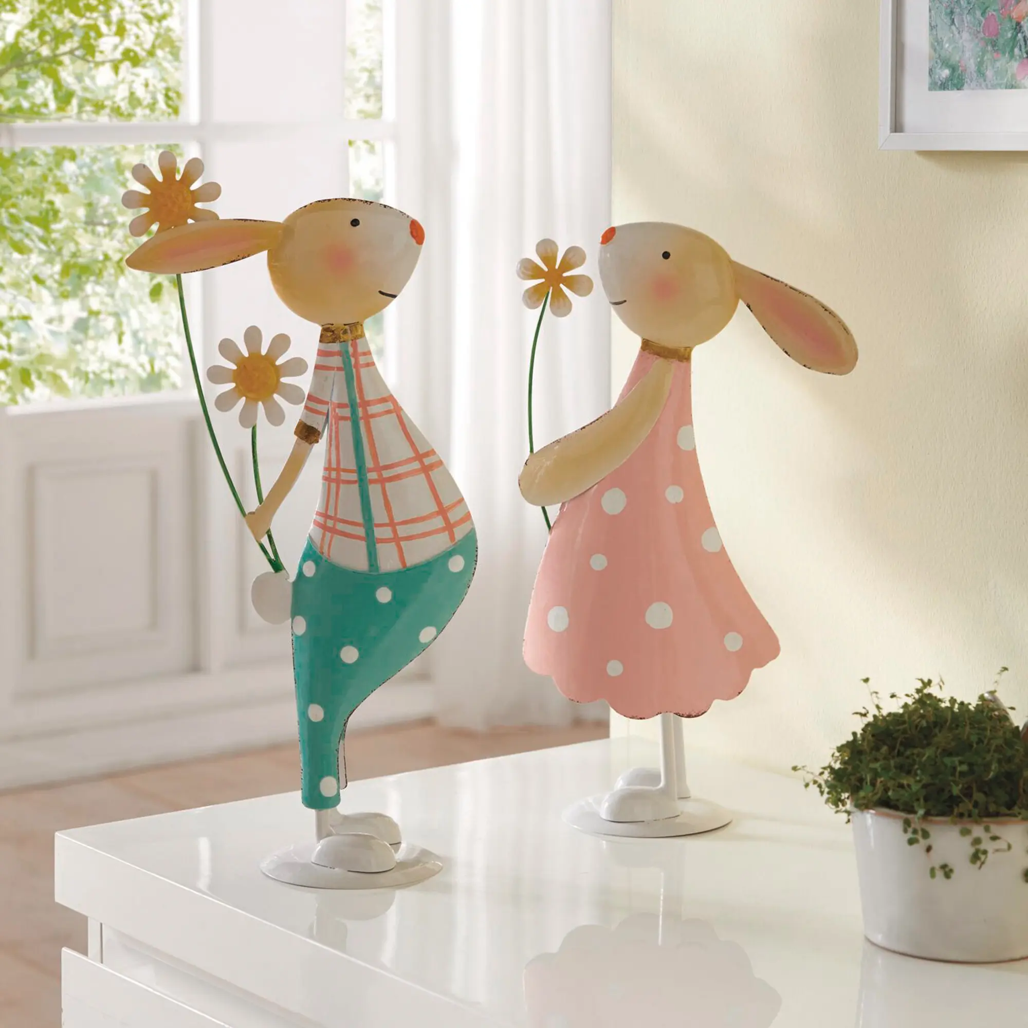 Figur "Verliebte Hasen", 2er Set  im Frank Flechtwaren Online Shop kaufen