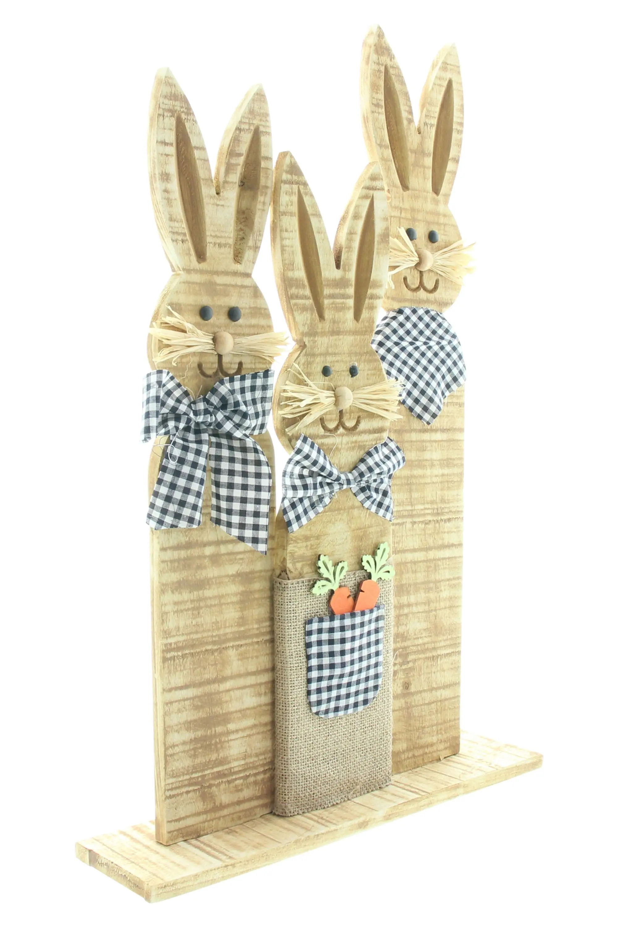 Hasentrio "Karo-Look"  im Frank Flechtwaren Online Shop für Ostern kaufen
