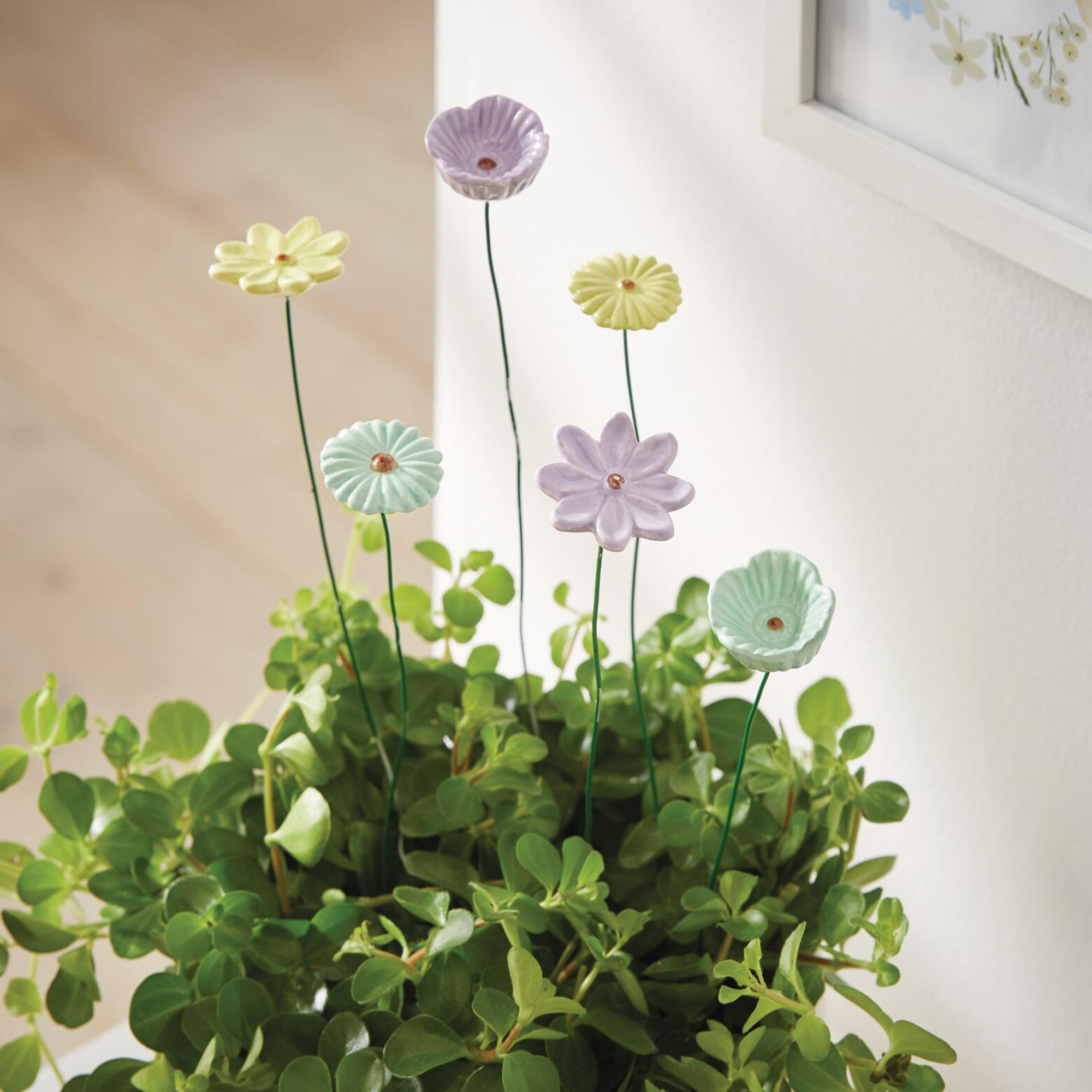 Blumenstecker "Pastellblüten", 6er Set  im Frank Flechtwaren Online Shop kaufen