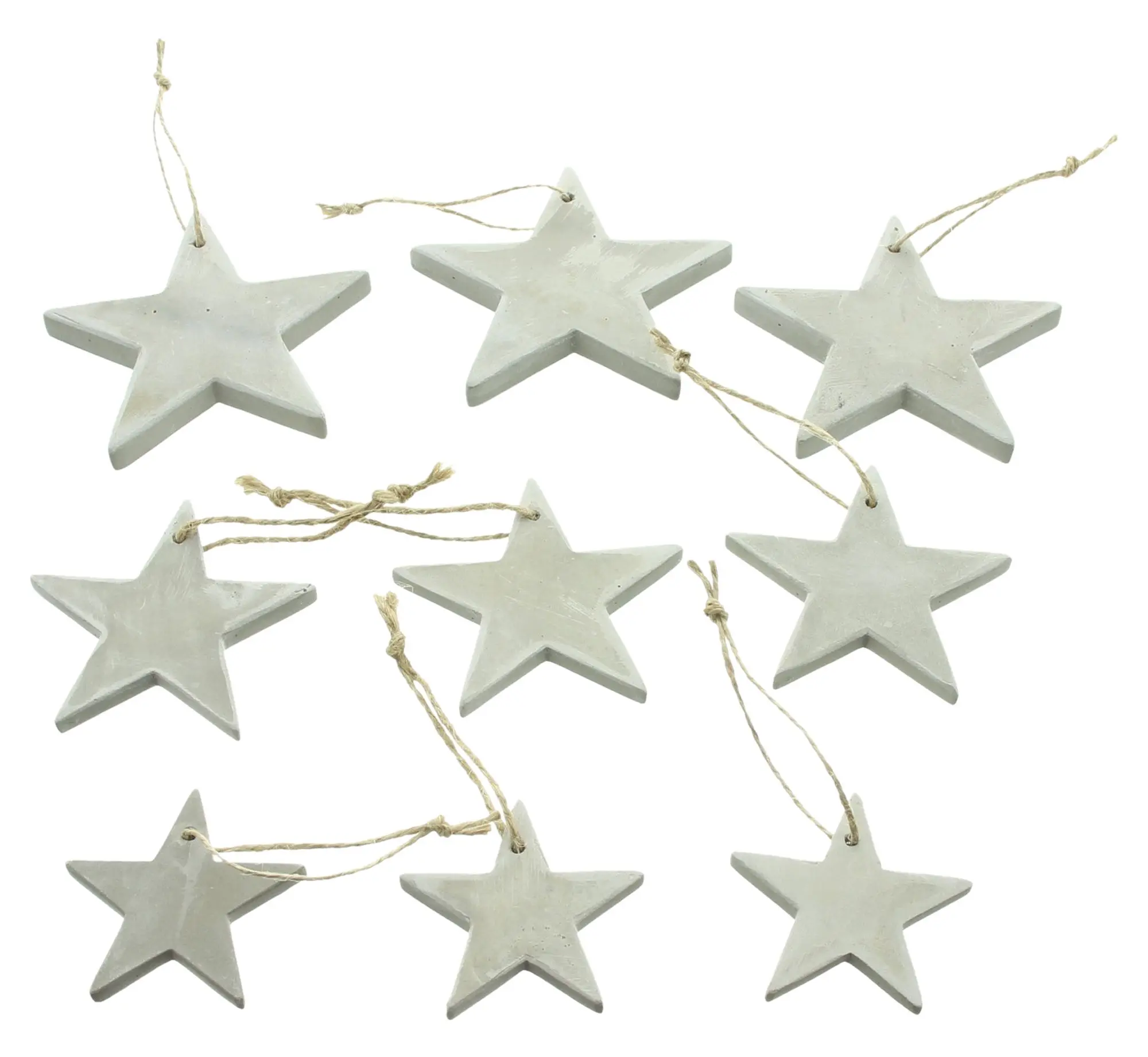 Sternhänger "Grey", 9er Set  im Frank Flechtwaren Online Shop für Baumschmuck kaufen