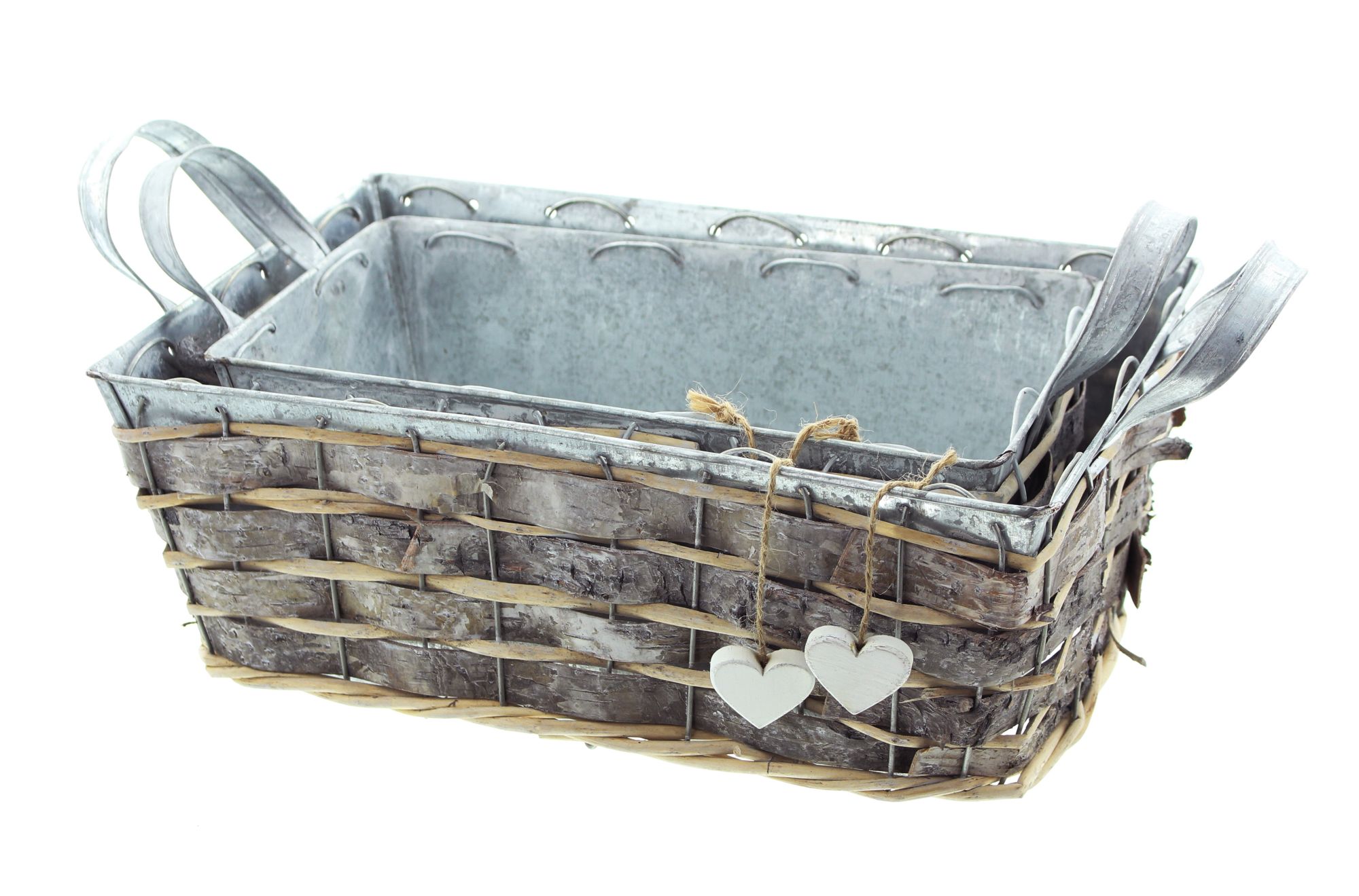 Pflanzer "Weißes Herz", 2er Set im Frank Flechtwaren Online Shop für Herbst kaufen Pflanzer "Weißes Herz", 2er Set im Frank Flechtwaren Online Shop für Herbst kaufen