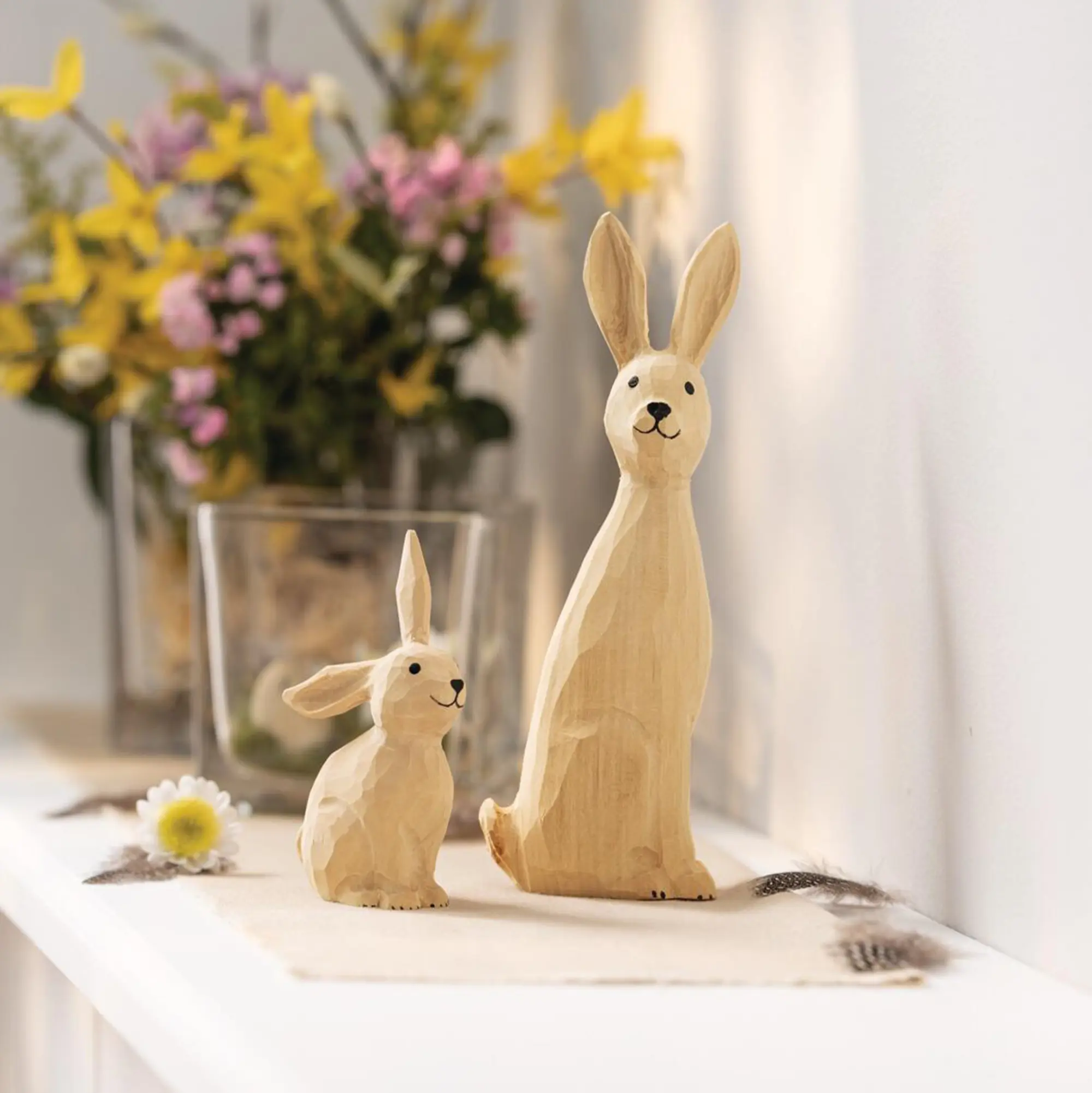 Figur "Hasenmutter mit Kind", 2er Set  im Frank Flechtwaren Online Shop kaufen