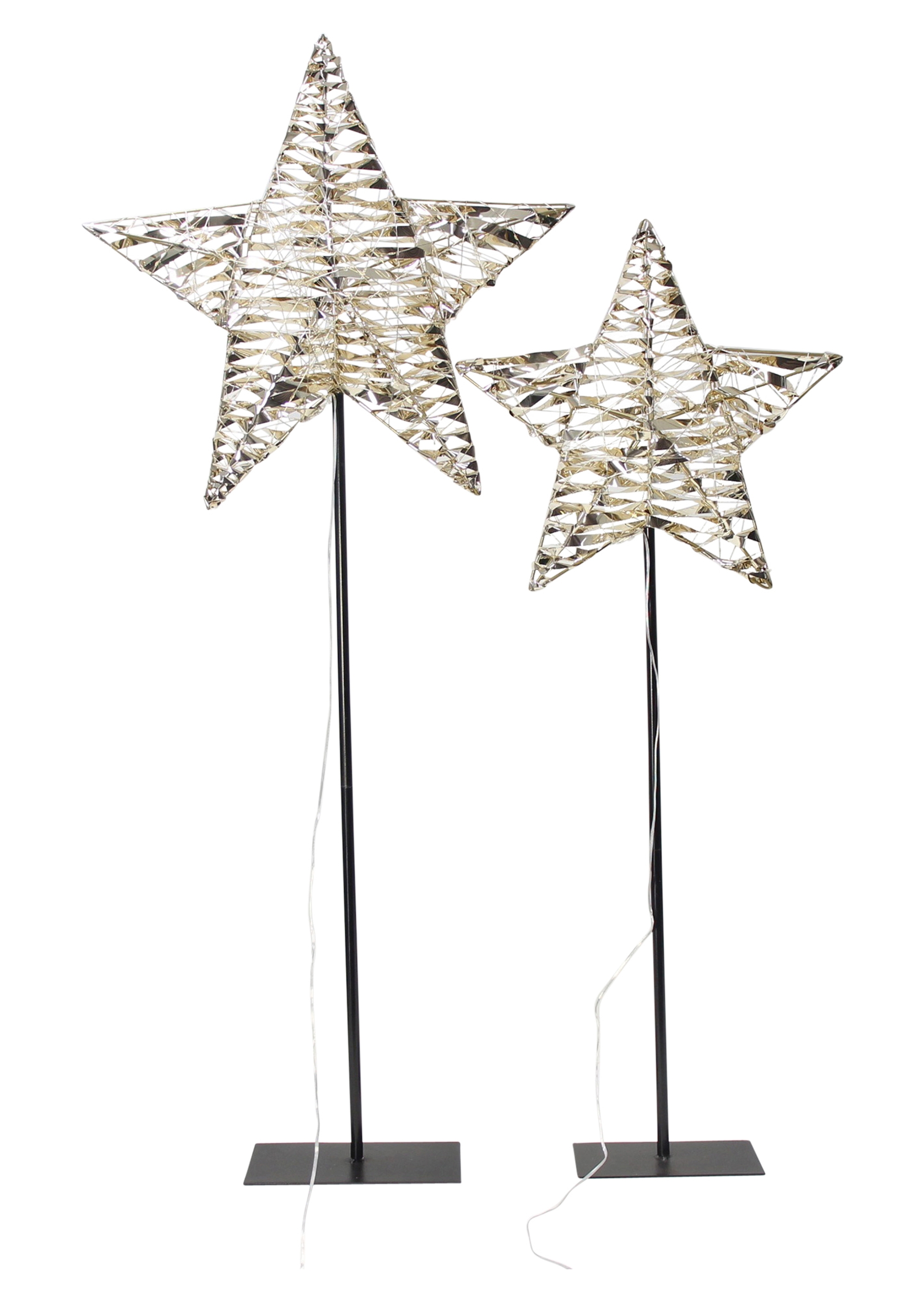 LED-Stern "Goldstar", 2er Set  im Frank Flechtwaren Online Shop für Titelserie Weihnachten kaufen