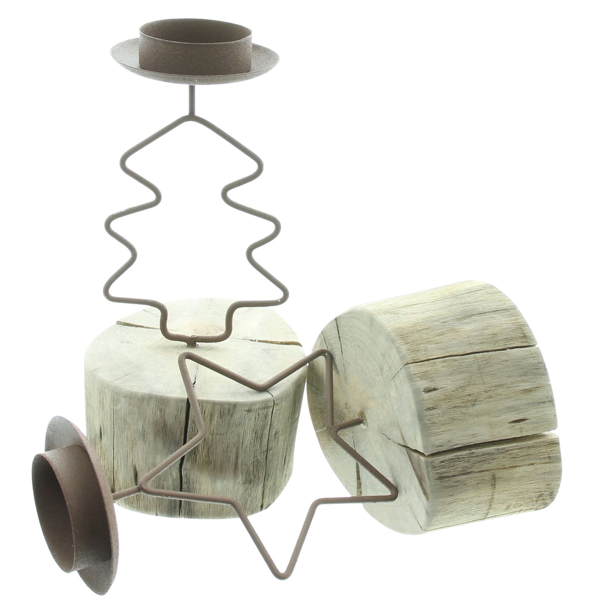 Teelichthalter "Weihnachtszeit", 2er Set  im Frank Flechtwaren Online Shop für Weihnachten kaufen