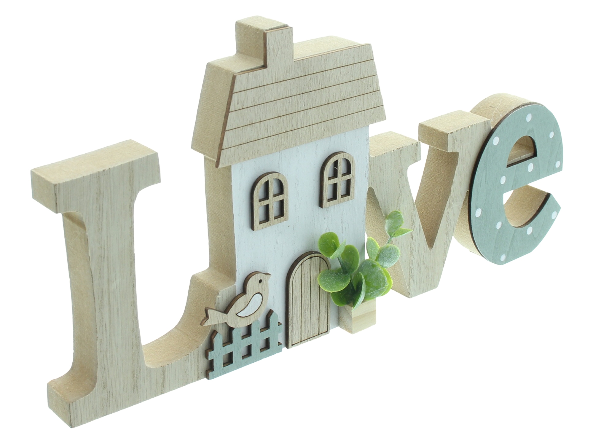 Schriftzug "Love mit Häuschen"  im Frank Flechtwaren Online Shop für Geschenke-Tipps kaufen