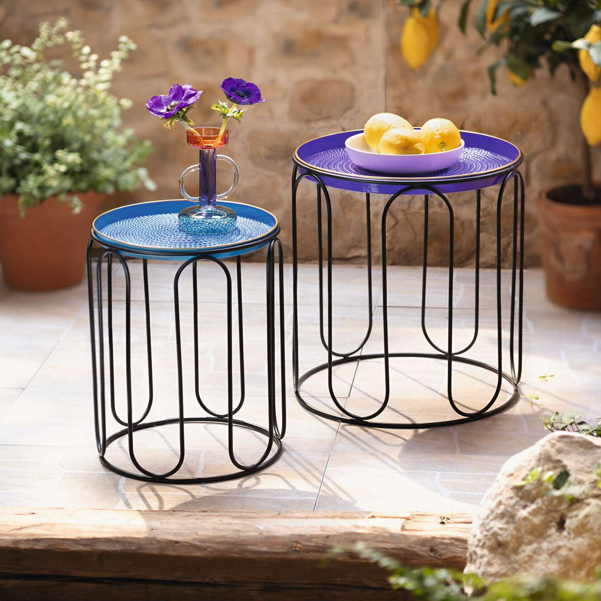 Beistelltisch "Blue", 2er Set  im Frank Flechtwaren Online Shop kaufen