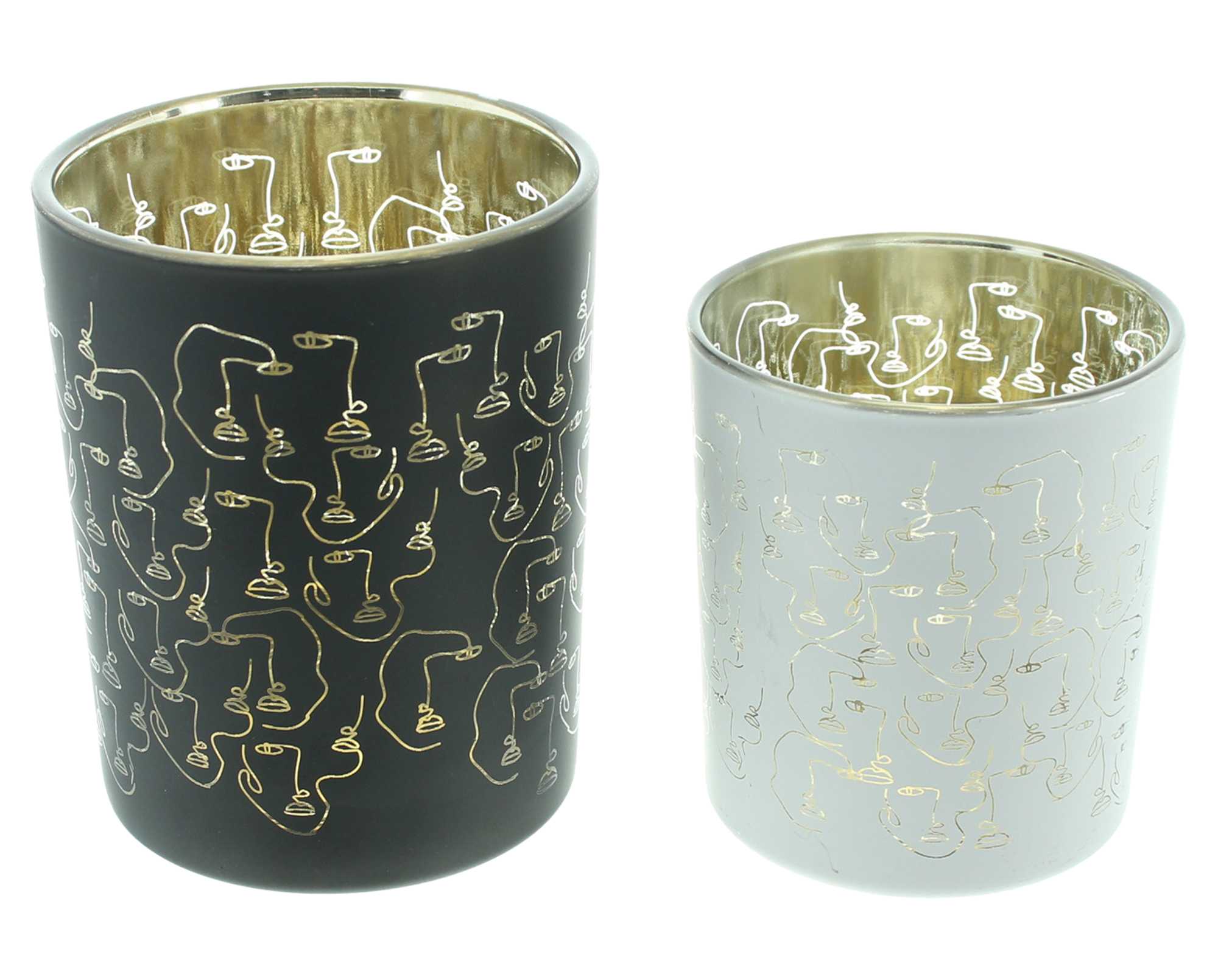 Windlicht "Black & White", 2er Set im Frank Flechtwaren Online Shop für Windlichter kaufen Windlicht "Black & White", 2er Set im Frank Flechtwaren Online Shop für Windlichter kaufen