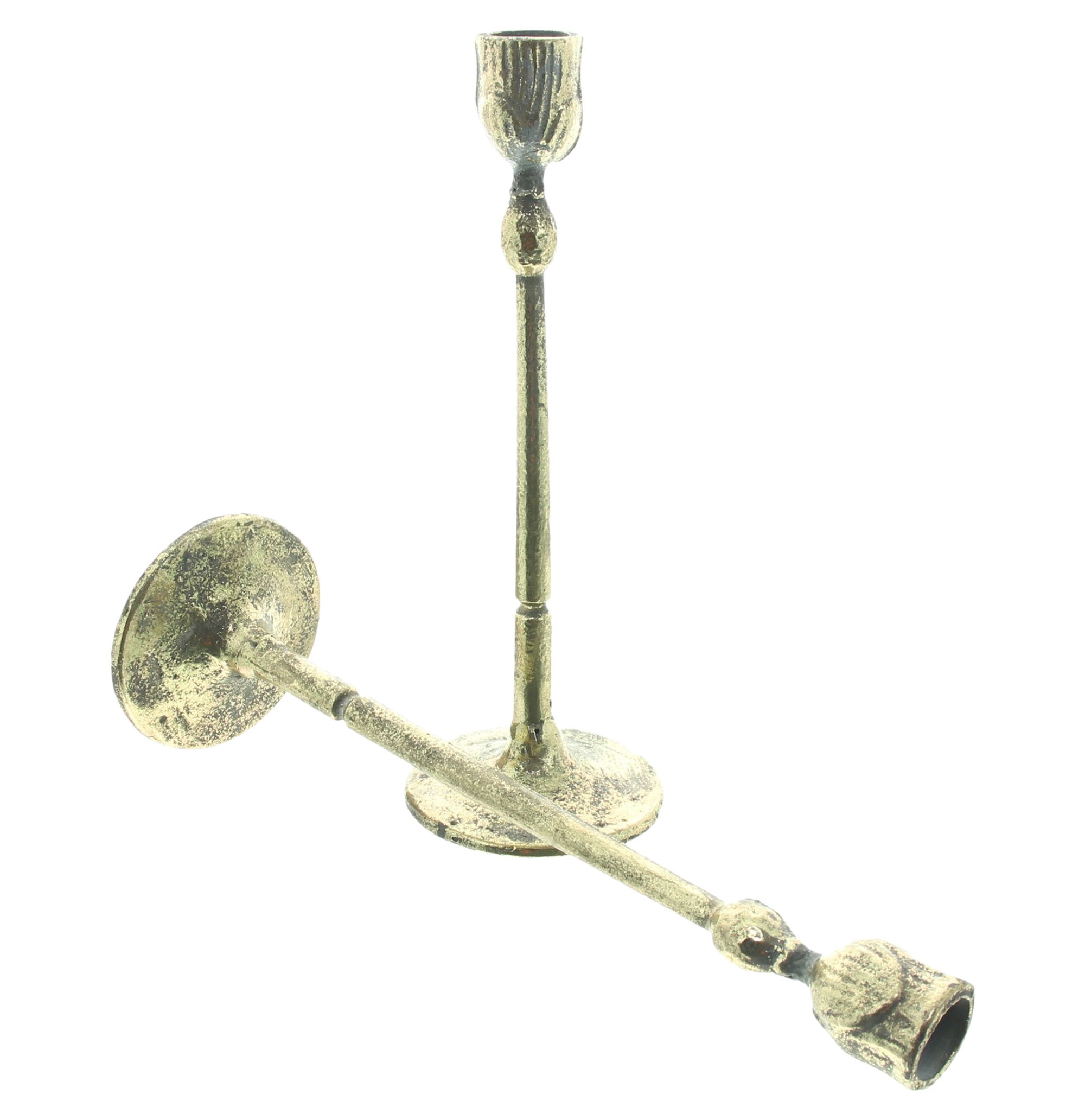 Stabkerzenhalter "Gold", 2er Set  im Frank Flechtwaren Online Shop für Pflanztöpfe kaufen