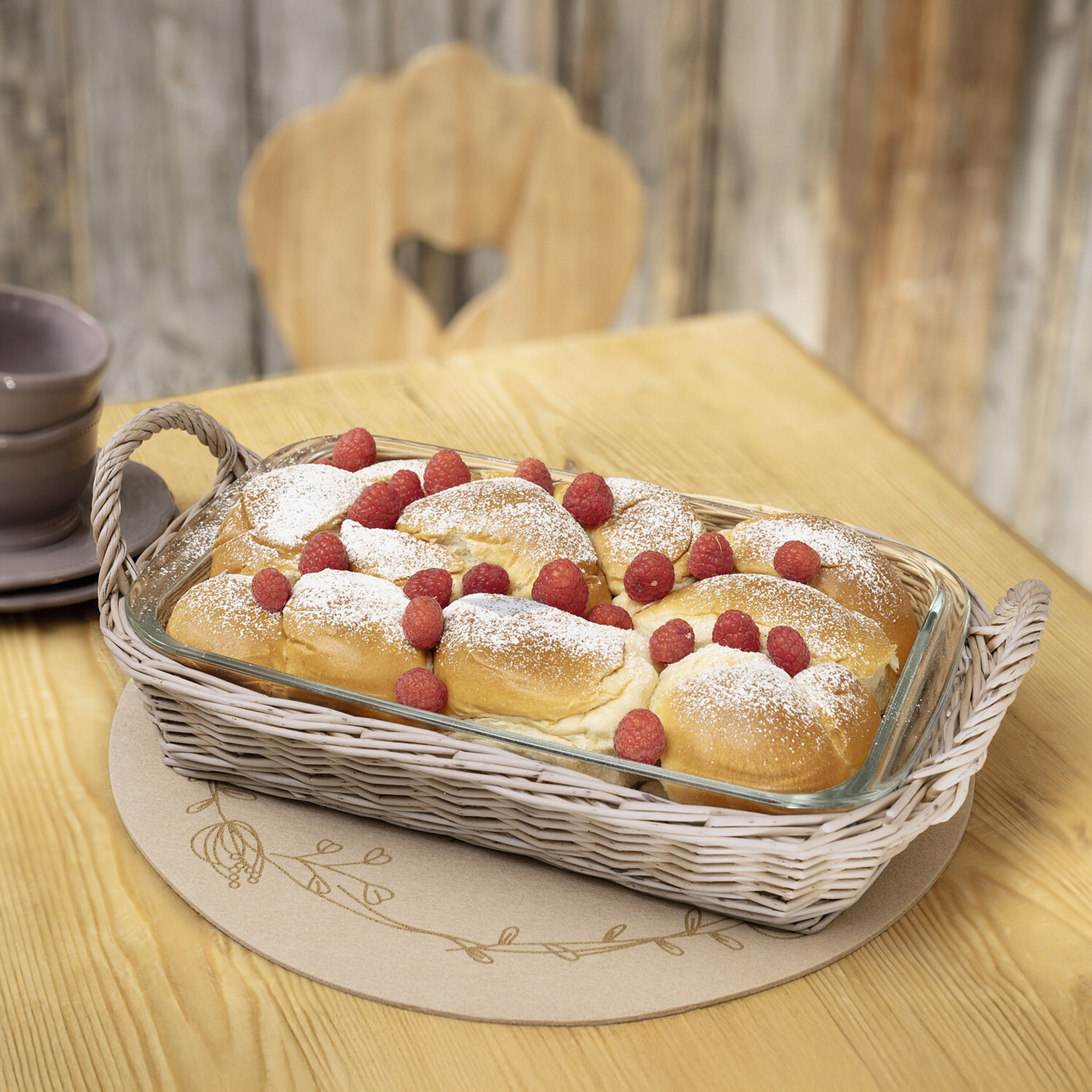 Auflaufform "Cuisine" mit Weidenkorb  im Frank Flechtwaren Online Shop kaufen