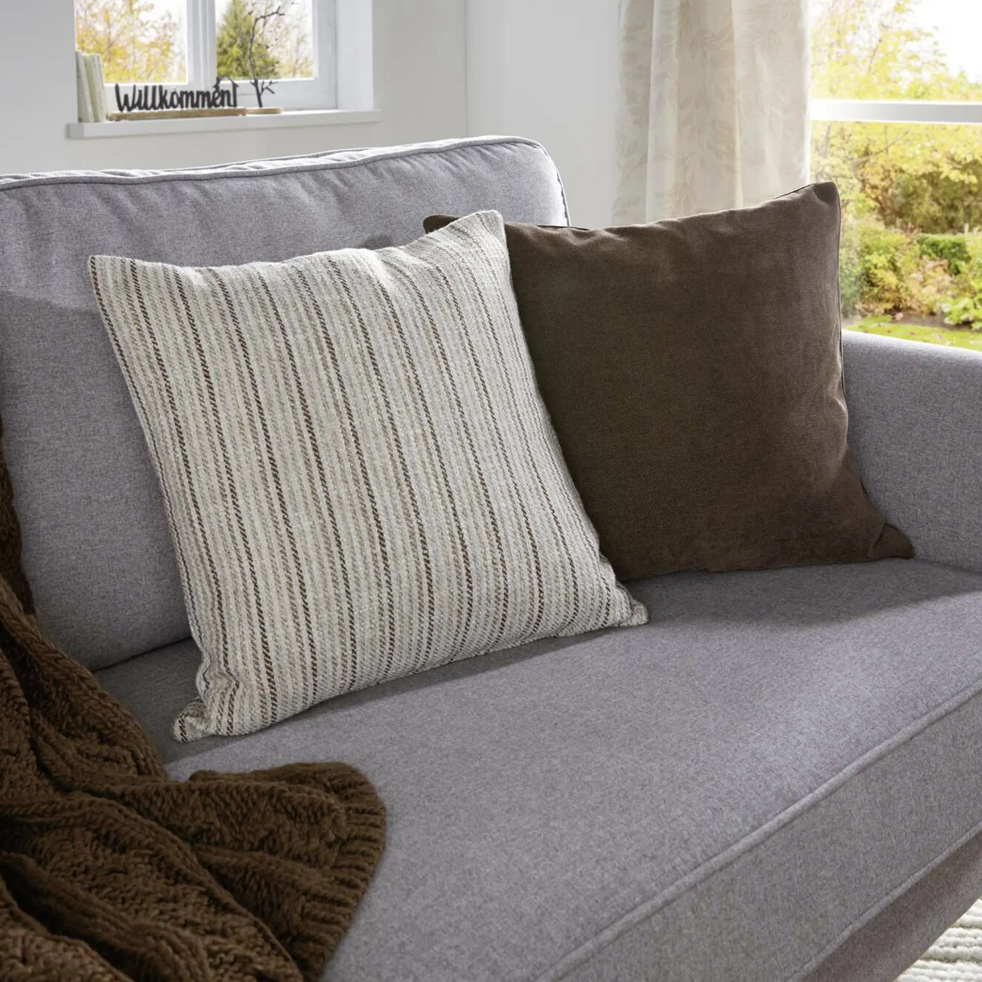 Kissenhülle "Brown"  im Frank Flechtwaren Online Shop kaufen