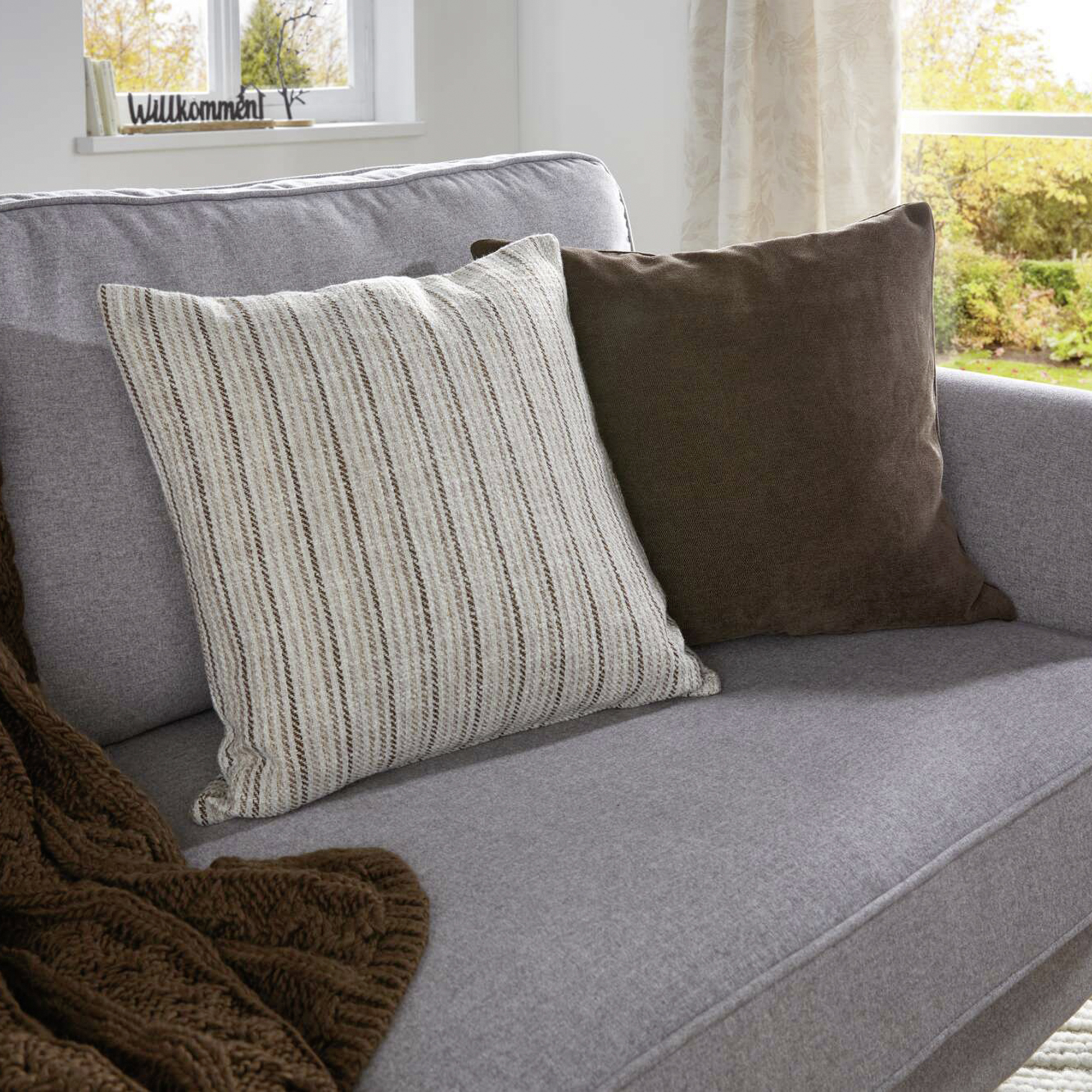 Kissenhülle "Brown"  im Frank Flechtwaren Online Shop kaufen