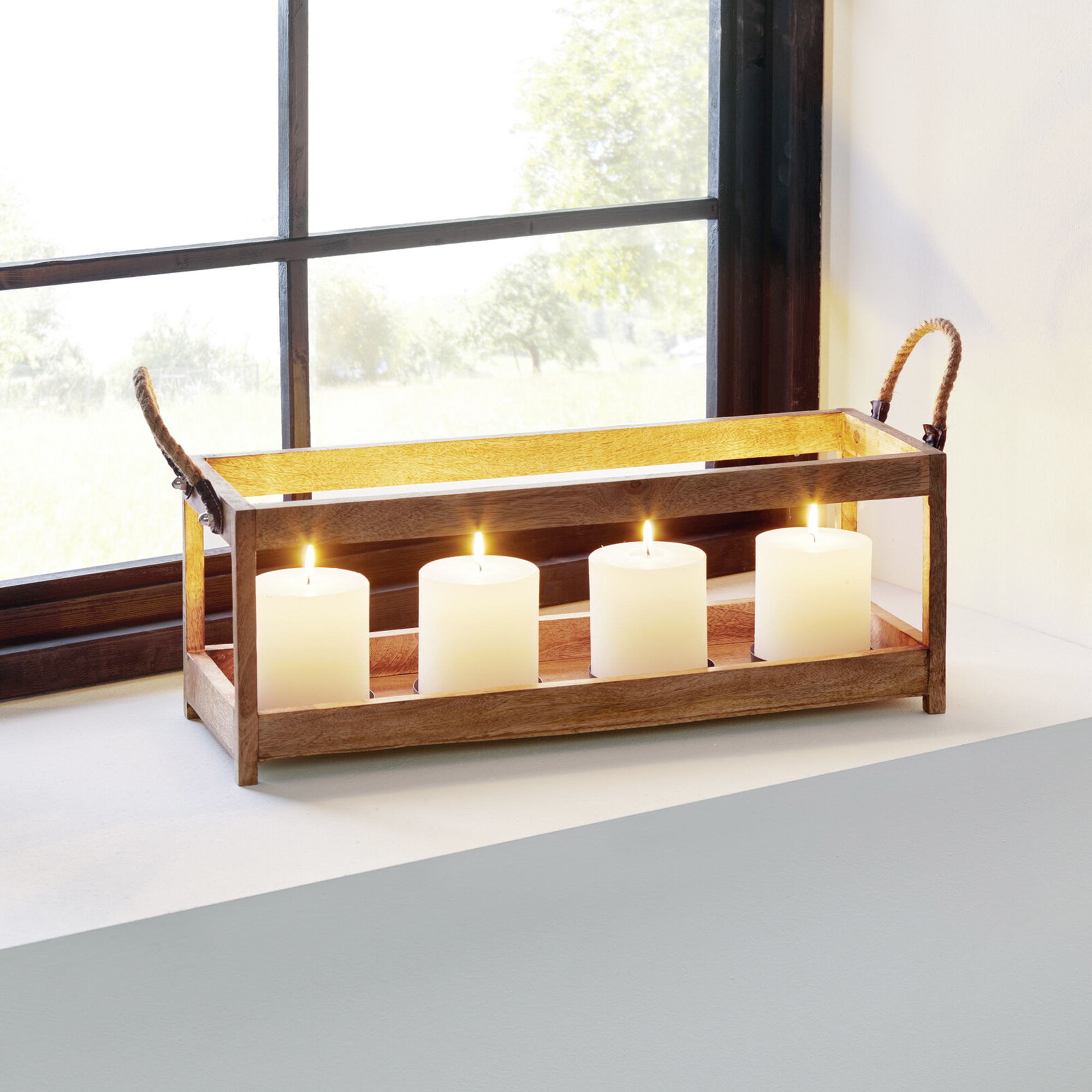 Kerzenhalter "Big Wood"  im Frank Flechtwaren Online Shop kaufen