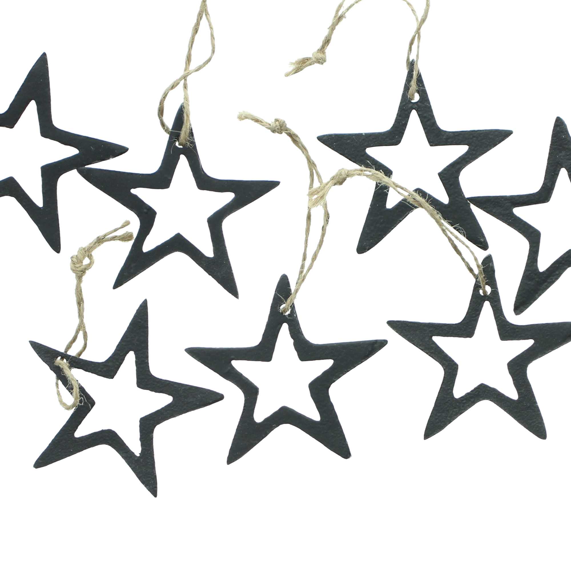 Sternhänger "Black", 10er Set  im Frank Flechtwaren Online Shop für Baumschmuck kaufen