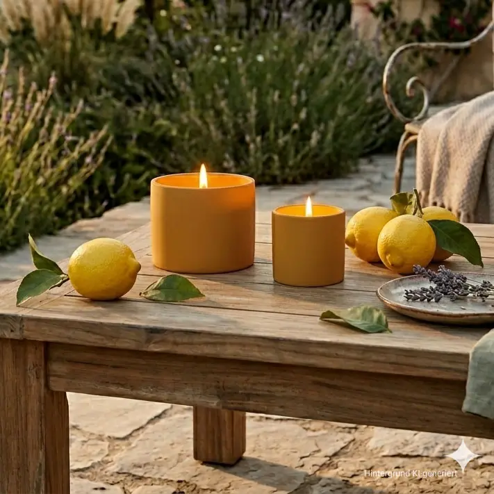 Duftkerze "Citronella", 2er Set  im Frank Flechtwaren Online Shop für Laternen &amp; Co. kaufen