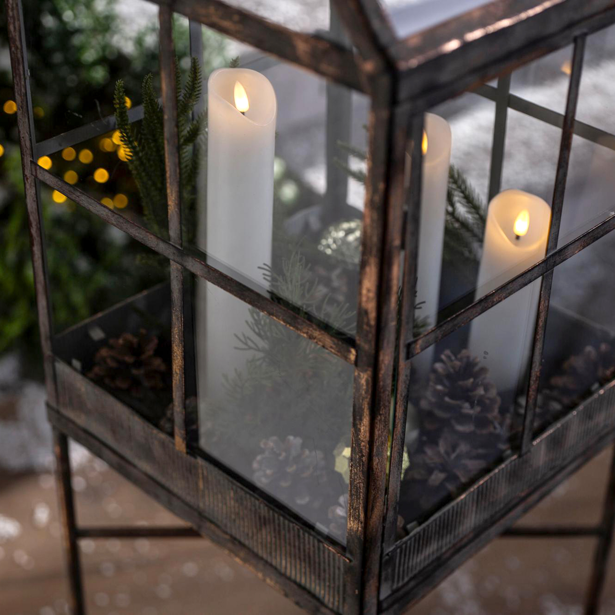Deko-Gewächshaus "Metallic Vintage"  im Frank Flechtwaren Online Shop für Vintage-Flair im Weihnachtsgarten kaufen