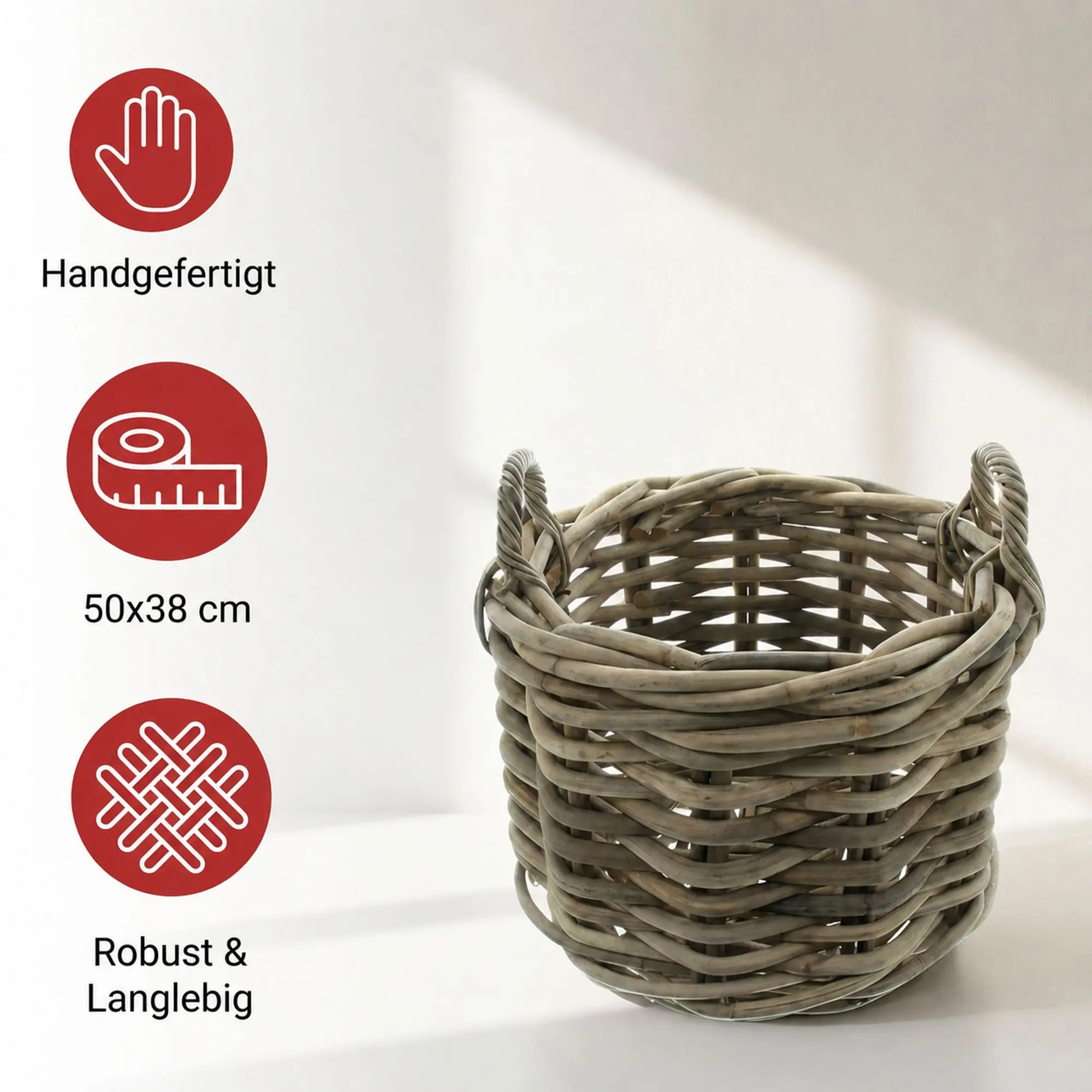 Rattankorb "Rustikale Optik"  im Frank Flechtwaren Online Shop für Chalet kaufen