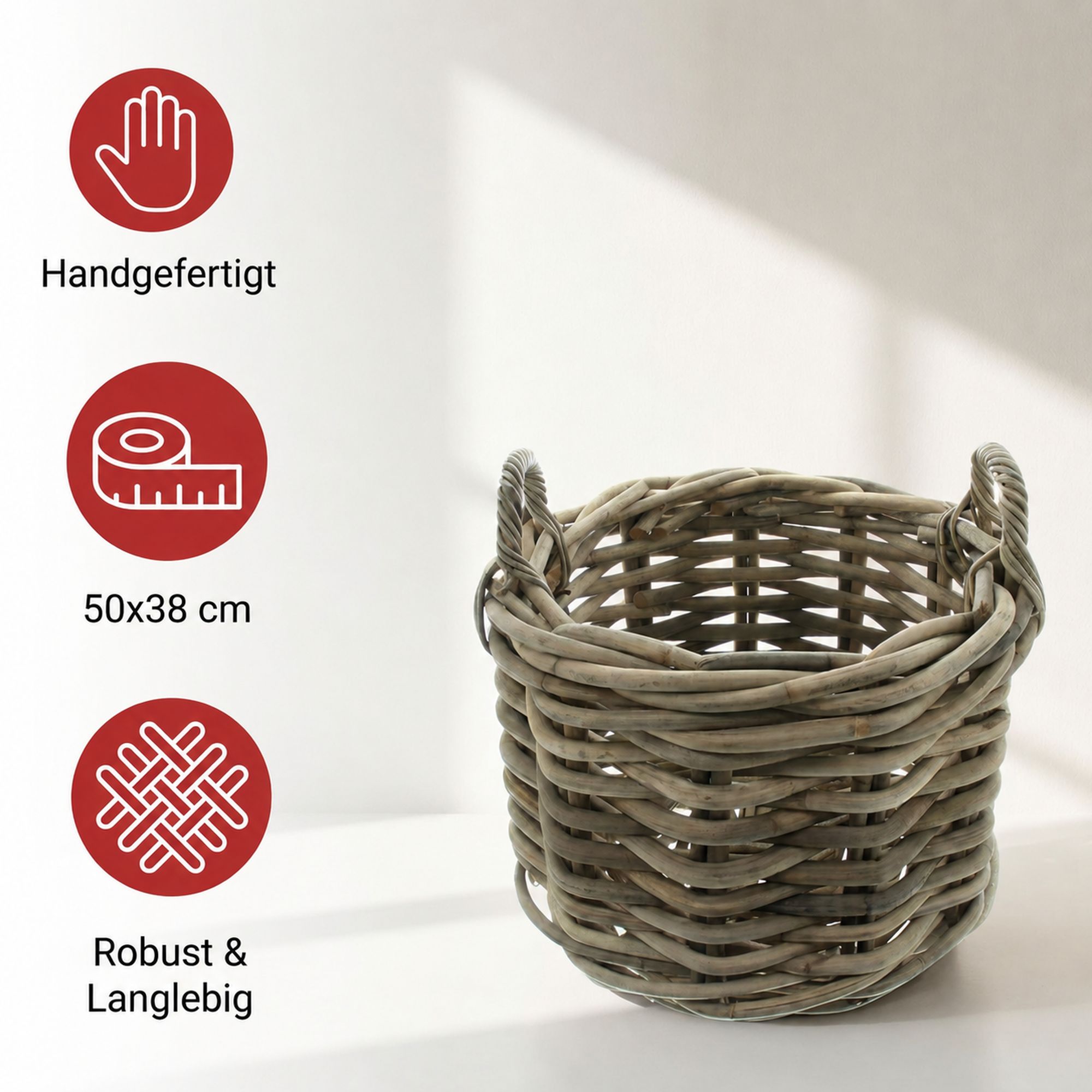 Rattankorb "Rustikale Optik"  im Frank Flechtwaren Online Shop für Inas Landleben kaufen
