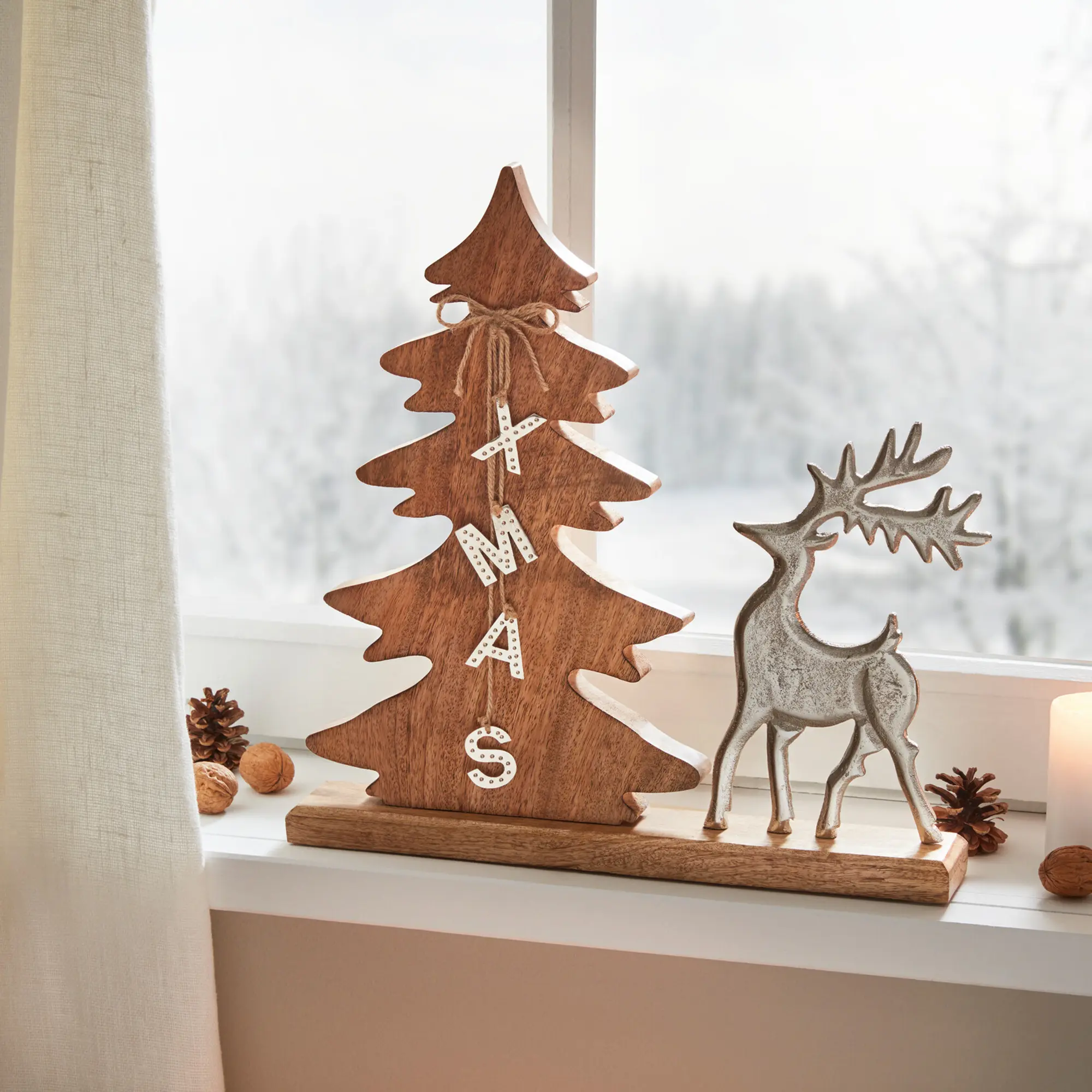 Weihnachtsdeko "Tanne &amp; Hirsch"  im Frank Flechtwaren Online Shop kaufen