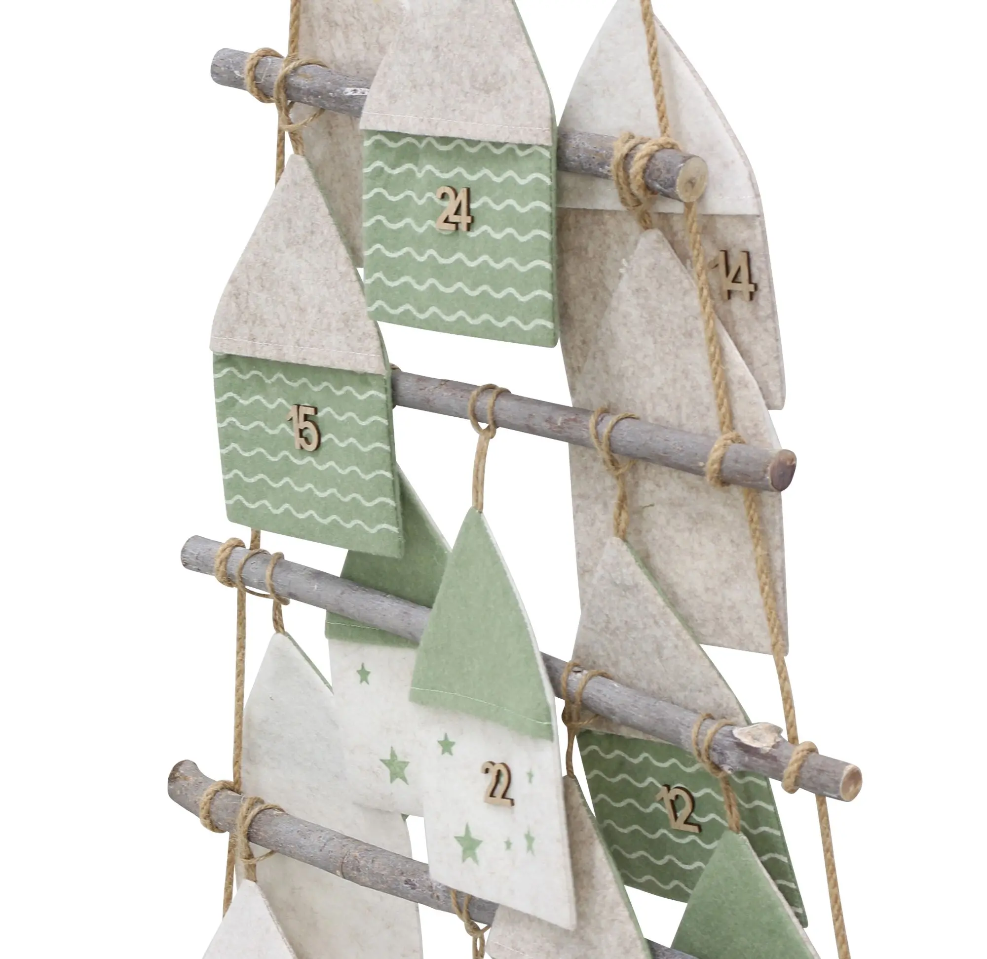 Adventskalender "Häuschen", 25tlg.  im Frank Flechtwaren Online Shop für Festlicher Look: Mint &amp; Weiß kaufen