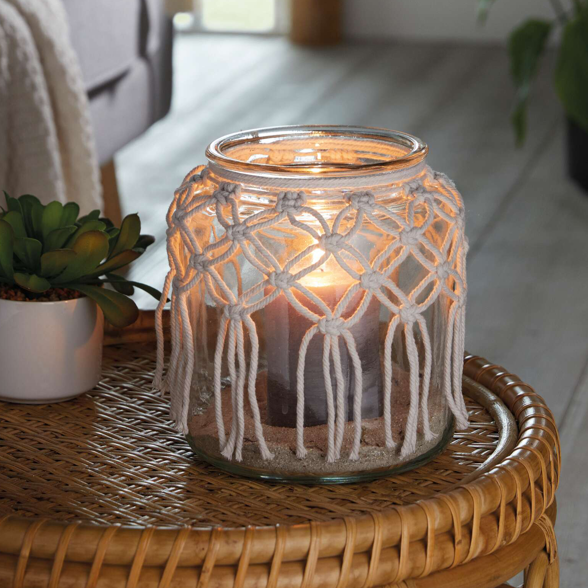 Windlicht "Makramee"  im Frank Flechtwaren Online Shop kaufen