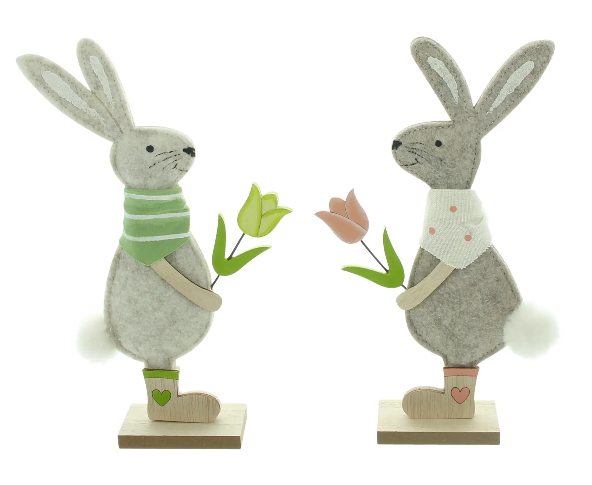 Hase "Blumenpaar", 2er Set  im Frank Flechtwaren Online Shop für Hasen &amp; Co kaufen