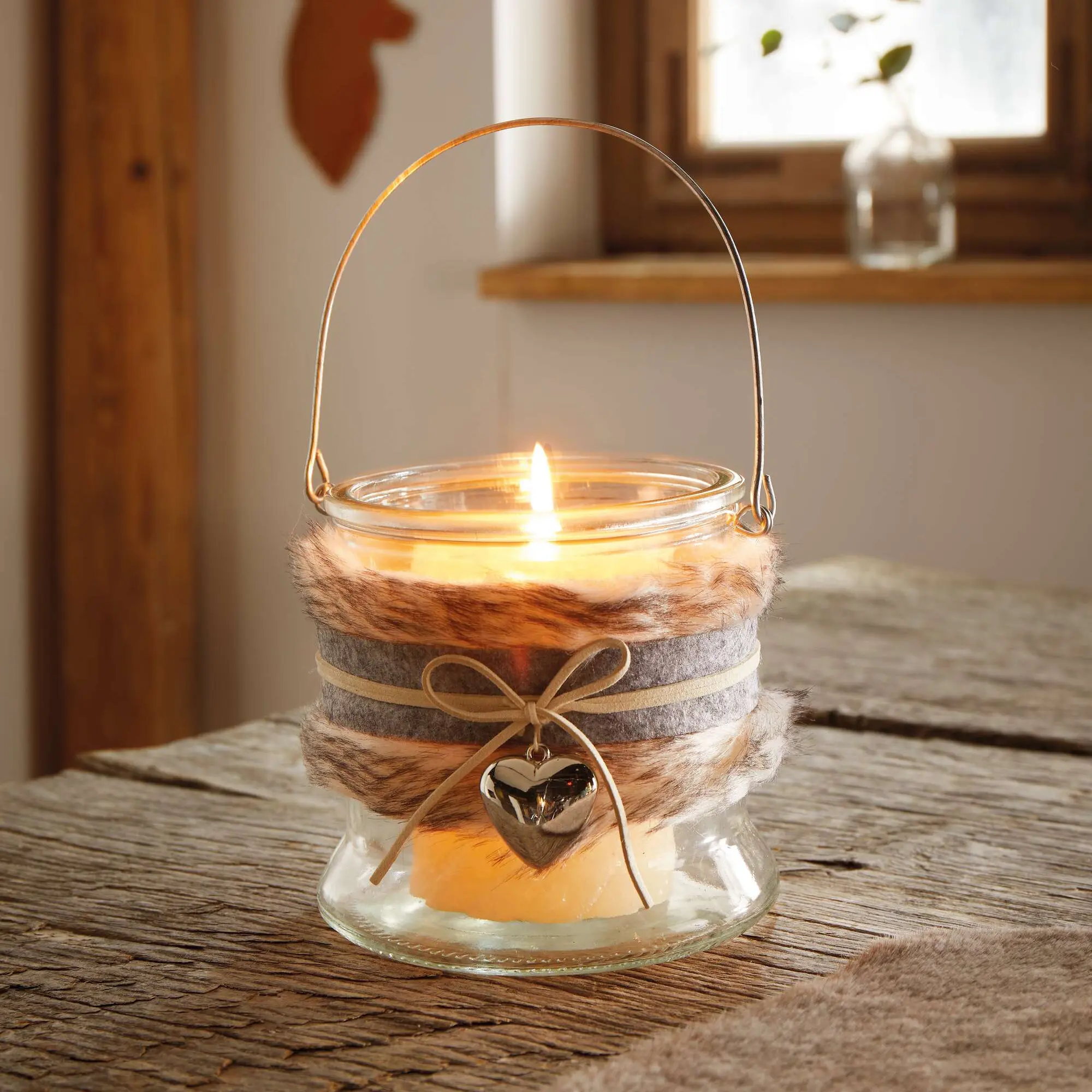 Windlicht "Silberherz"  im Frank Flechtwaren Online Shop kaufen