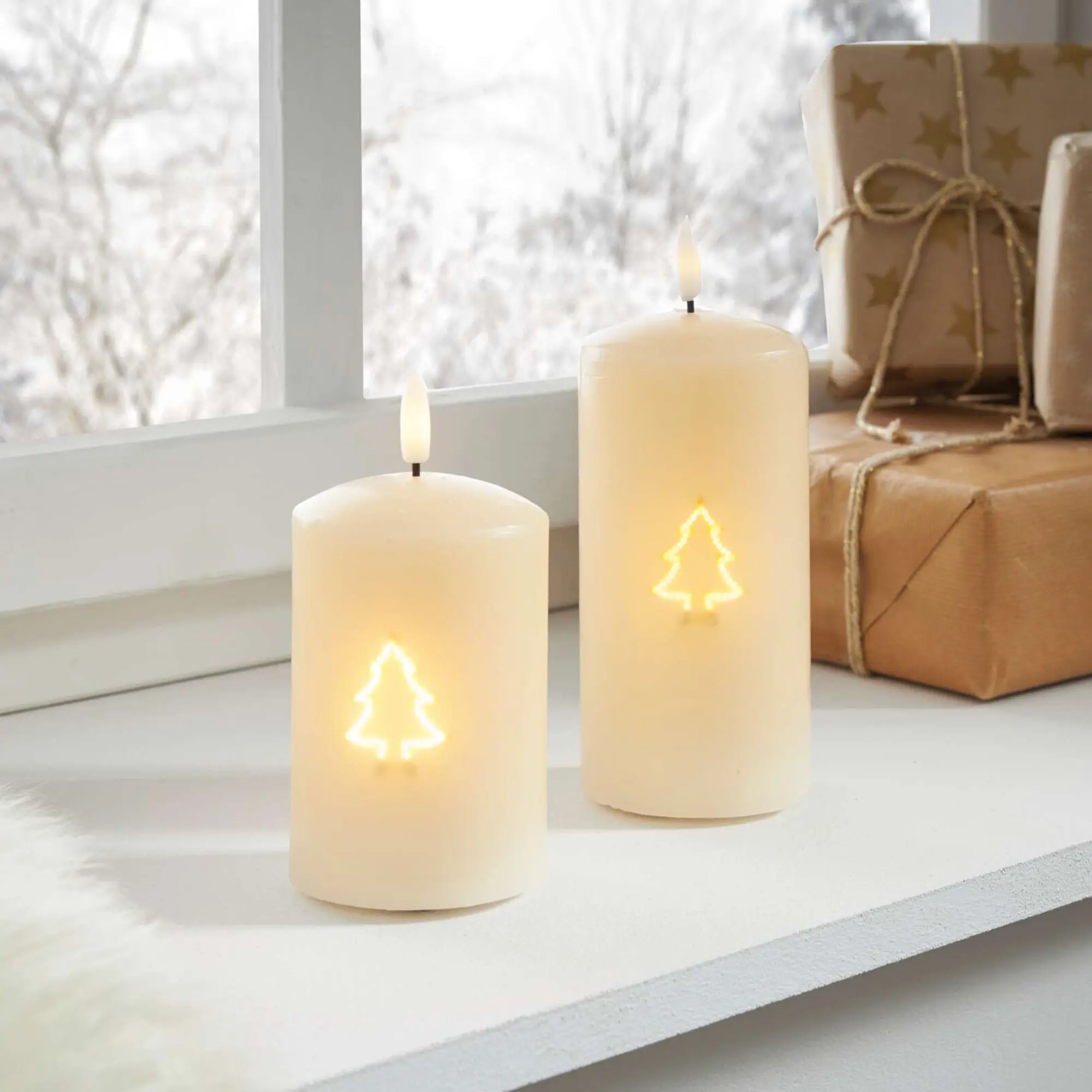 LED-Kerze "Bright Shine", 2er Set  im Frank Flechtwaren Online Shop kaufen