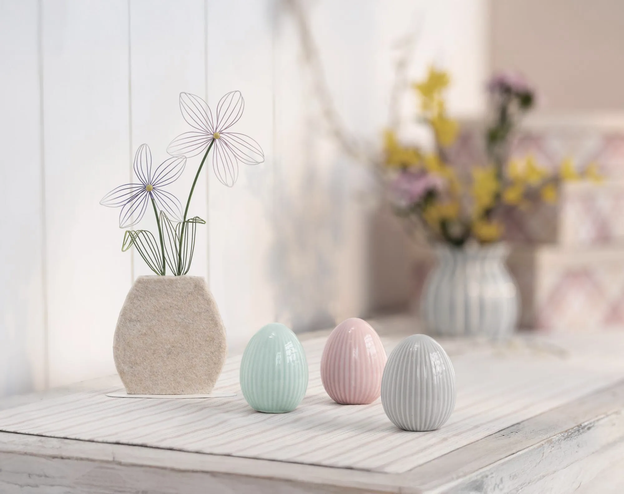 Metalldeko "Vase mit Blumen"  im Frank Flechtwaren Online Shop für Hasen &amp; Co kaufen
