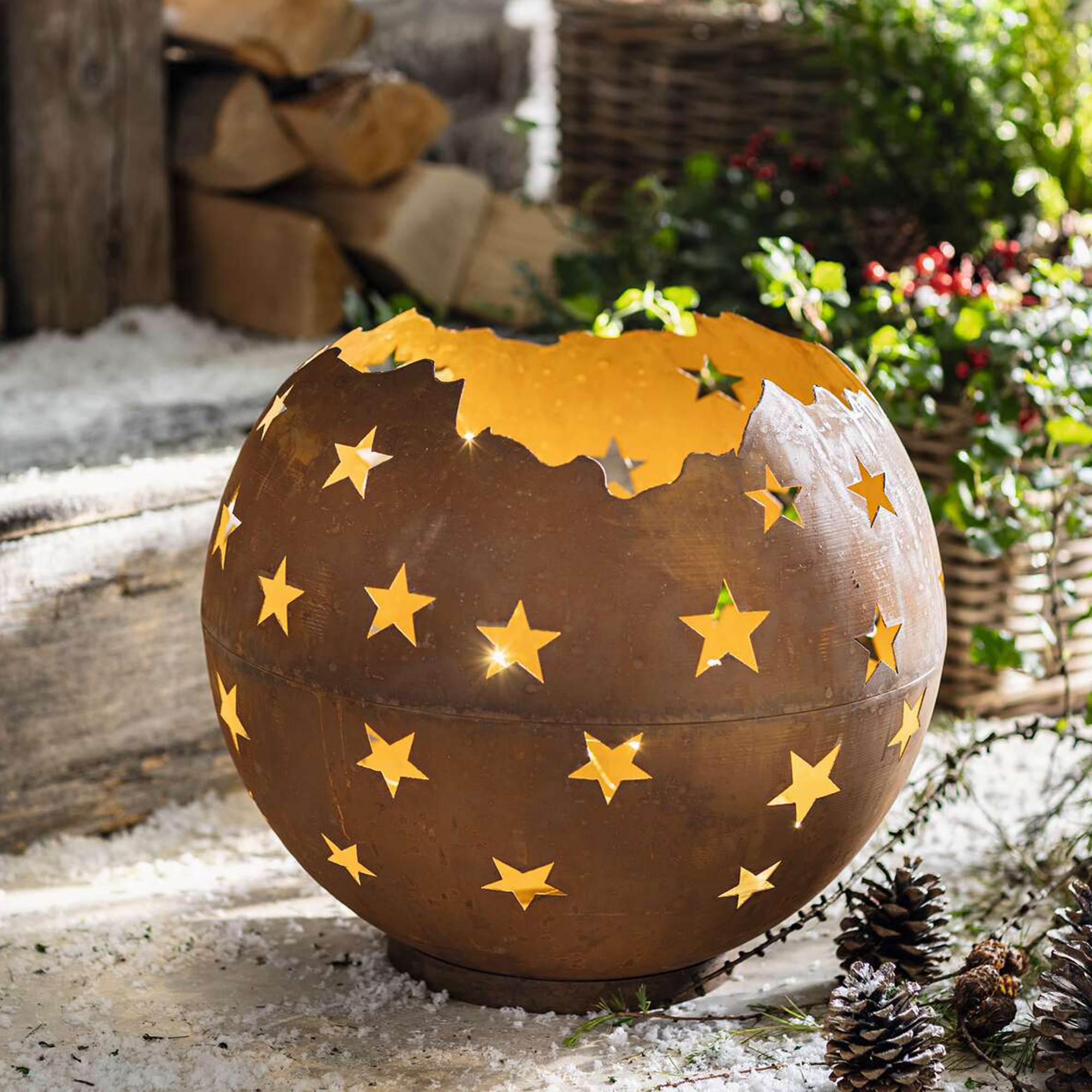 Windlicht "Sternenhimmel"  im Frank Flechtwaren Online Shop für Weihnachten kaufen