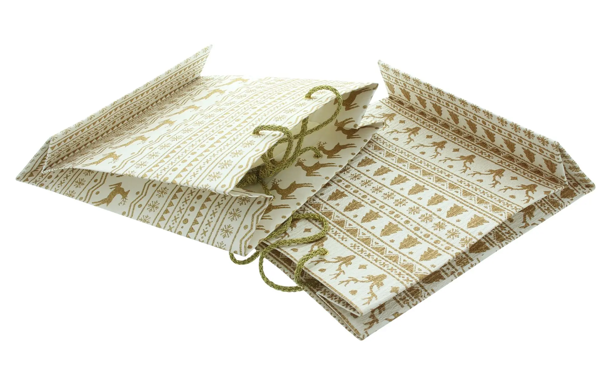 Geschenktasche "Gold &amp; White", 2er Set  im Frank Flechtwaren Online Shop für Geschenktaschen &amp; -säckchen kaufen