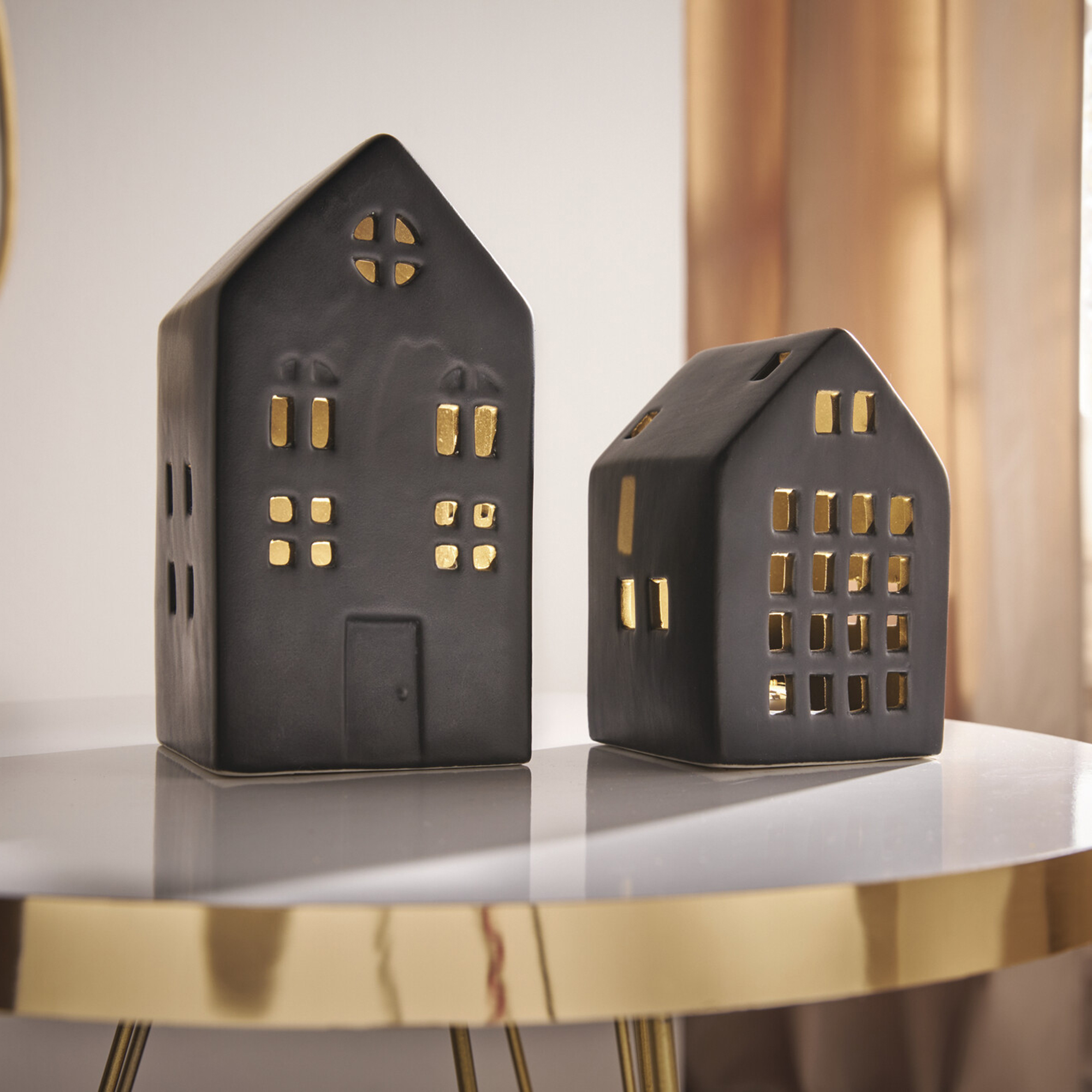 LED-Haus "Black", 2er Set  im Frank Flechtwaren Online Shop kaufen