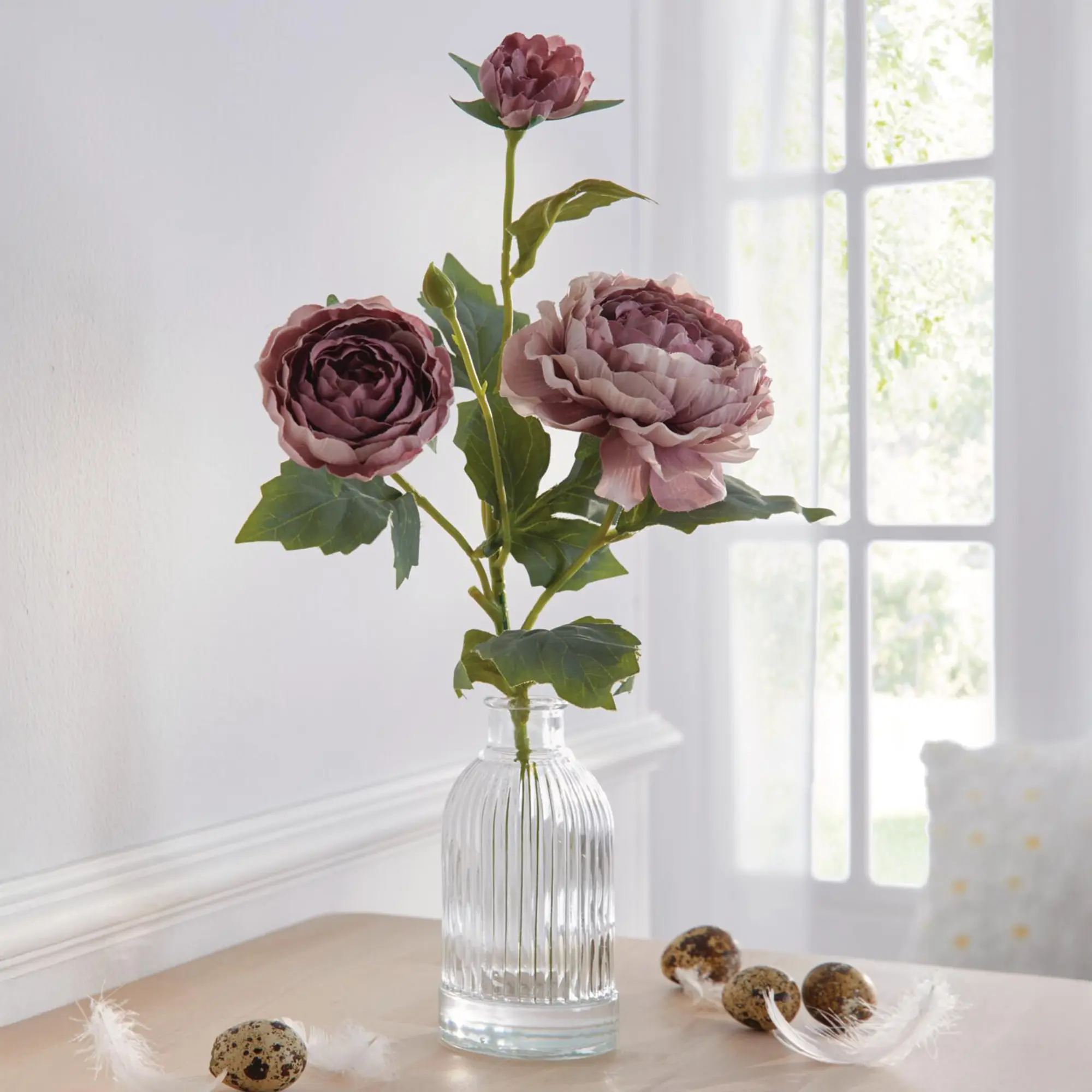 Kunstblume "Pfingstrosen" in Vase  im Frank Flechtwaren Online Shop kaufen