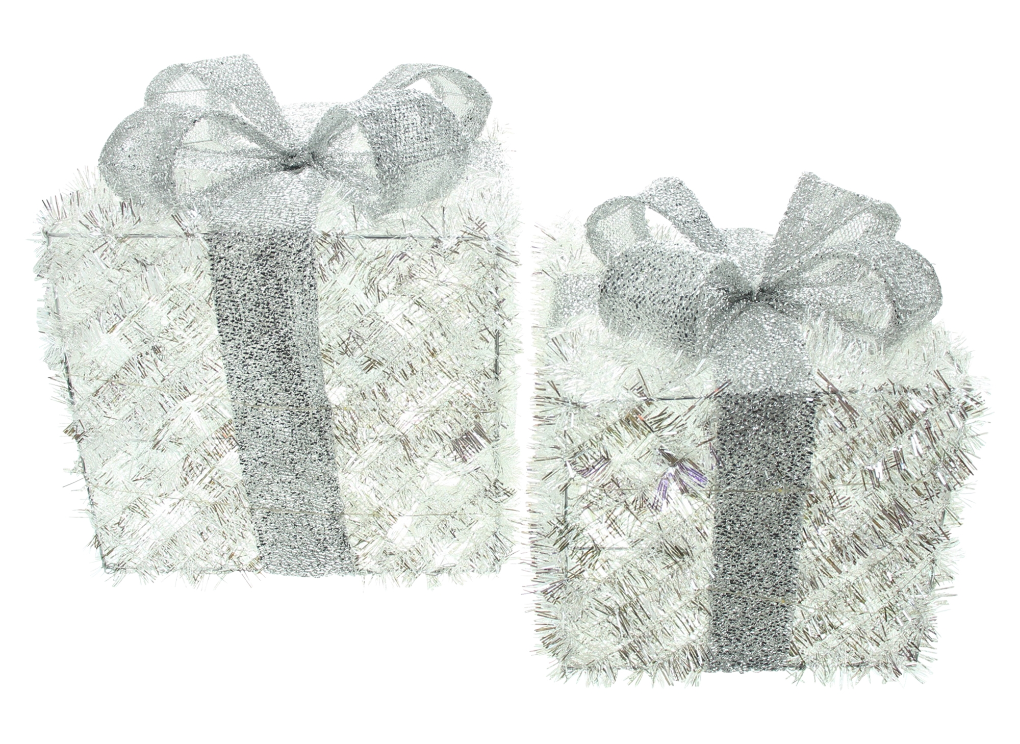 LED-Geschenk "Silberglimmer", 2er Set  im Frank Flechtwaren Online Shop für LED-Deko kaufen